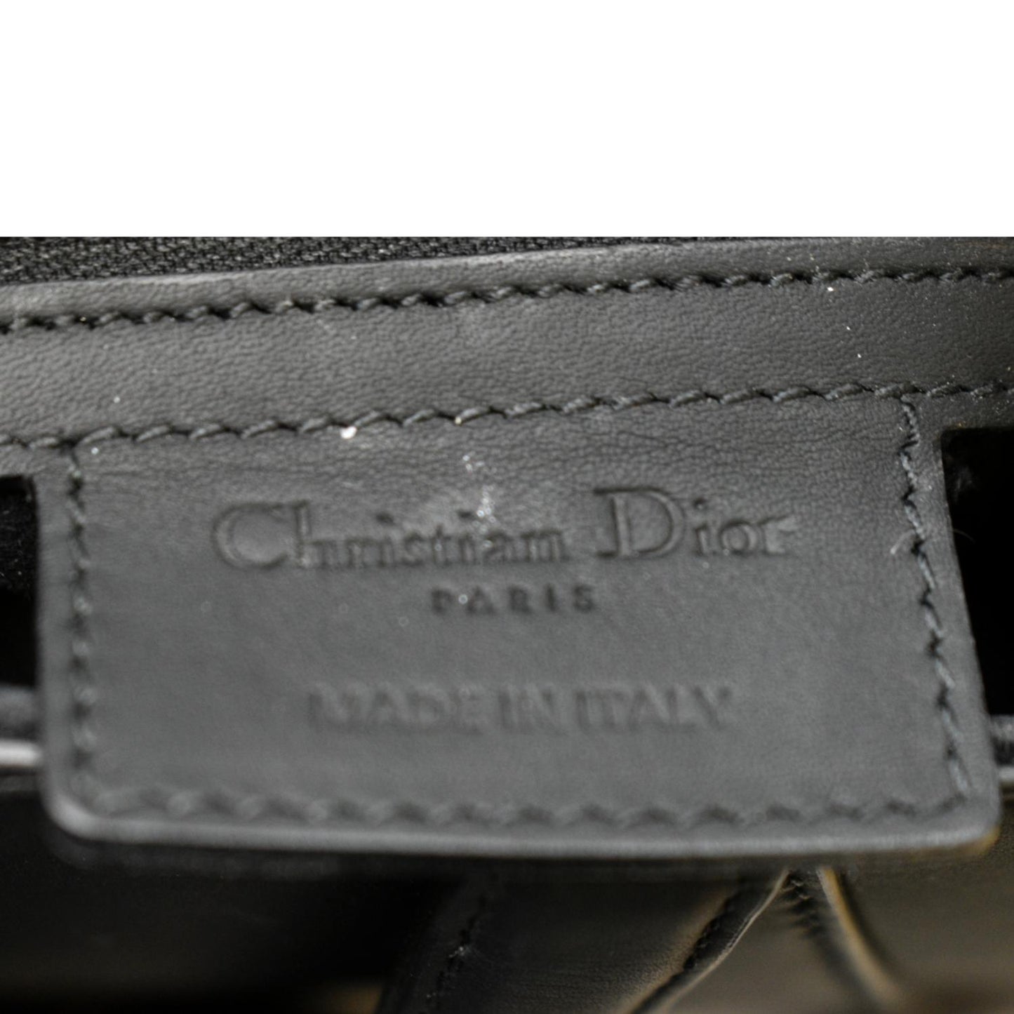 CHRISTIAN DIOR Saddle Leather Satchel Bag Black
