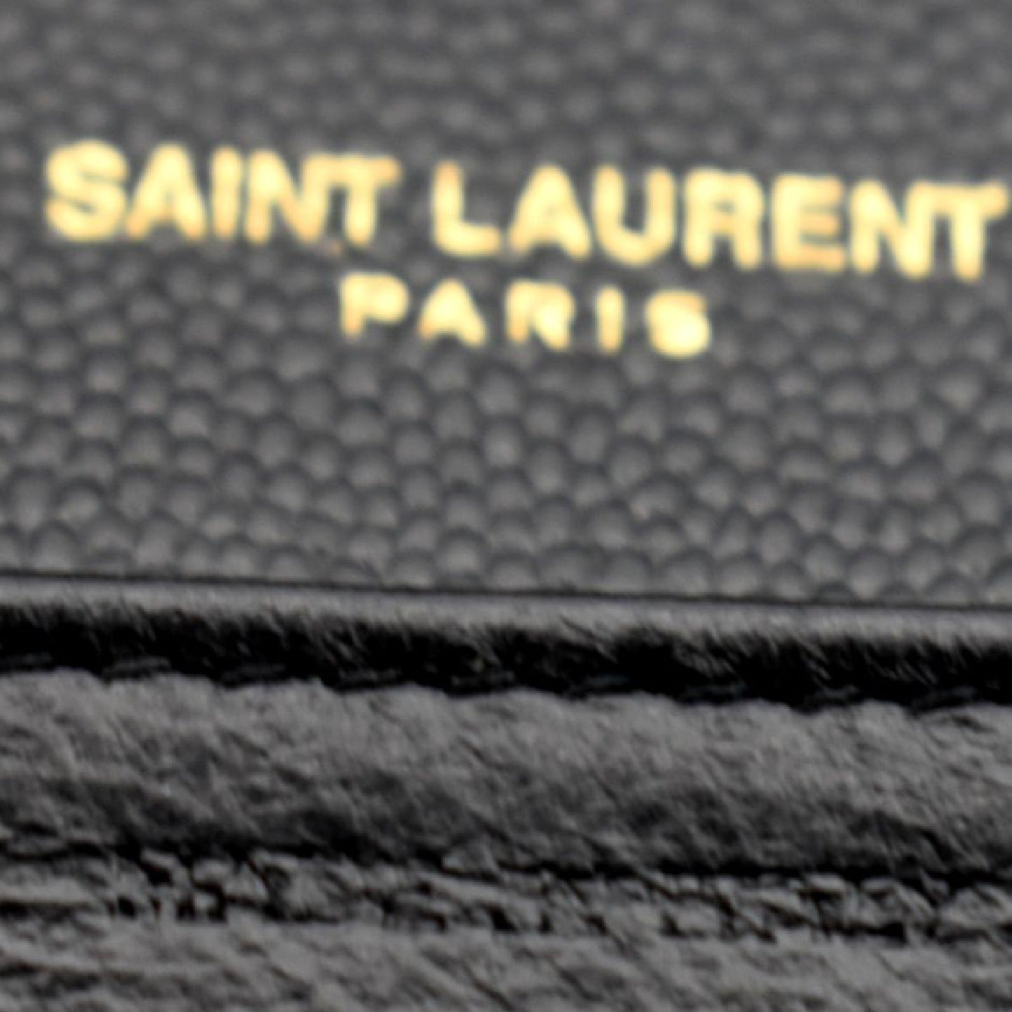 YVES SAINT LAURENT Uptown Leather Crossbody Chain Wallet Black