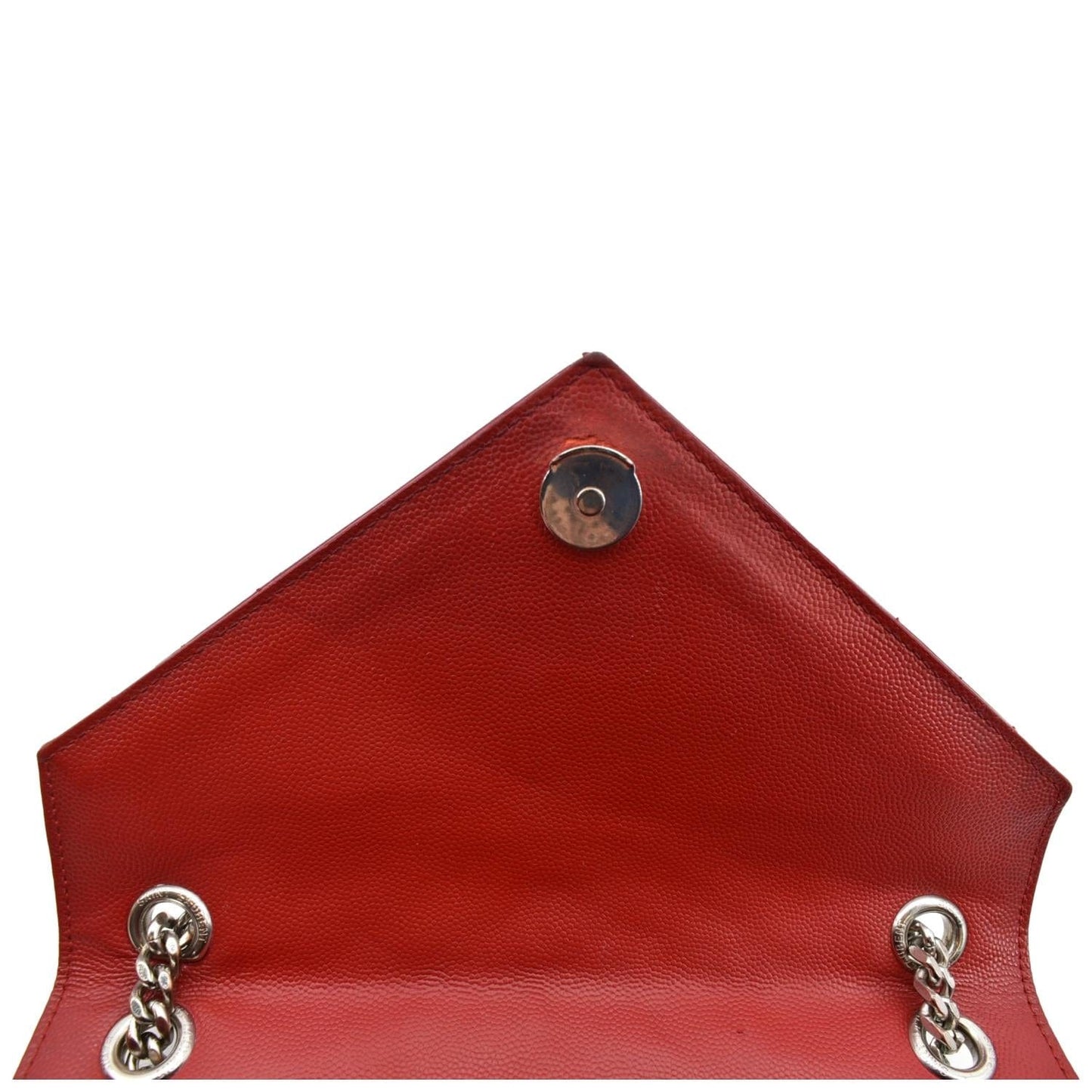 YVES SAINT LAURENT Envelope Flap Matelasse Leather Shoulder Bag Red