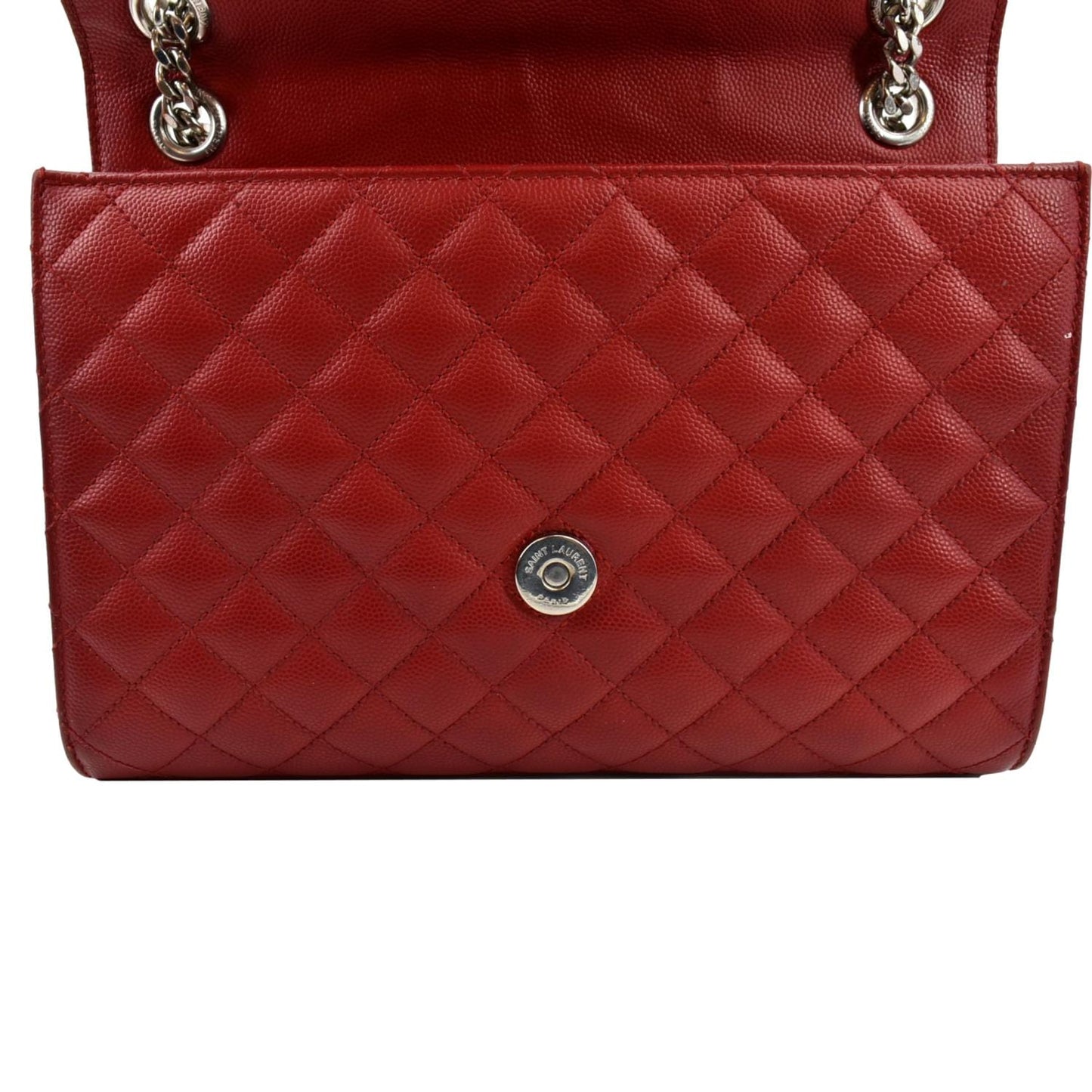 YVES SAINT LAURENT Envelope Flap Matelasse Leather Shoulder Bag Red
