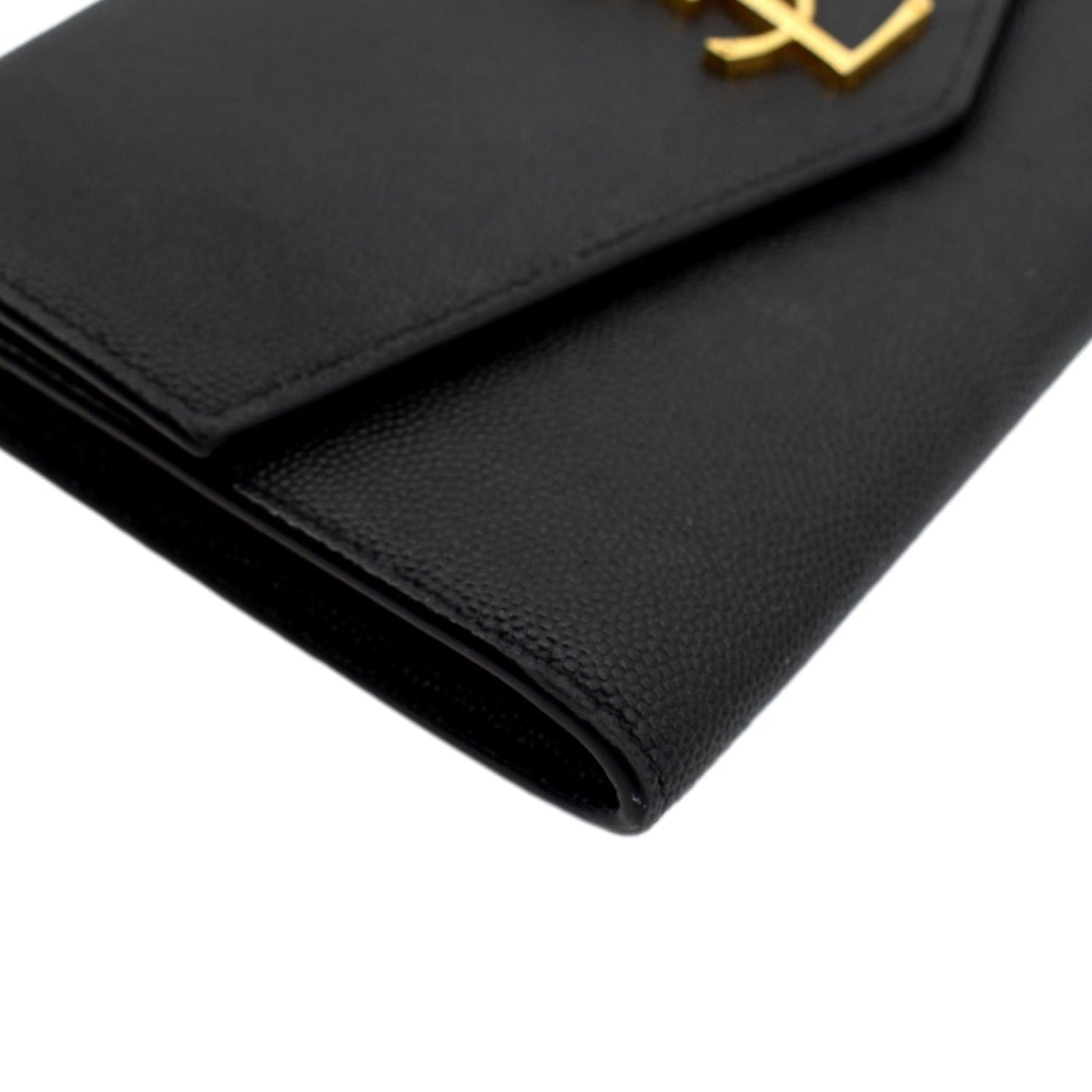 YVES SAINT LAURENT Uptown Leather Crossbody Chain Wallet Black