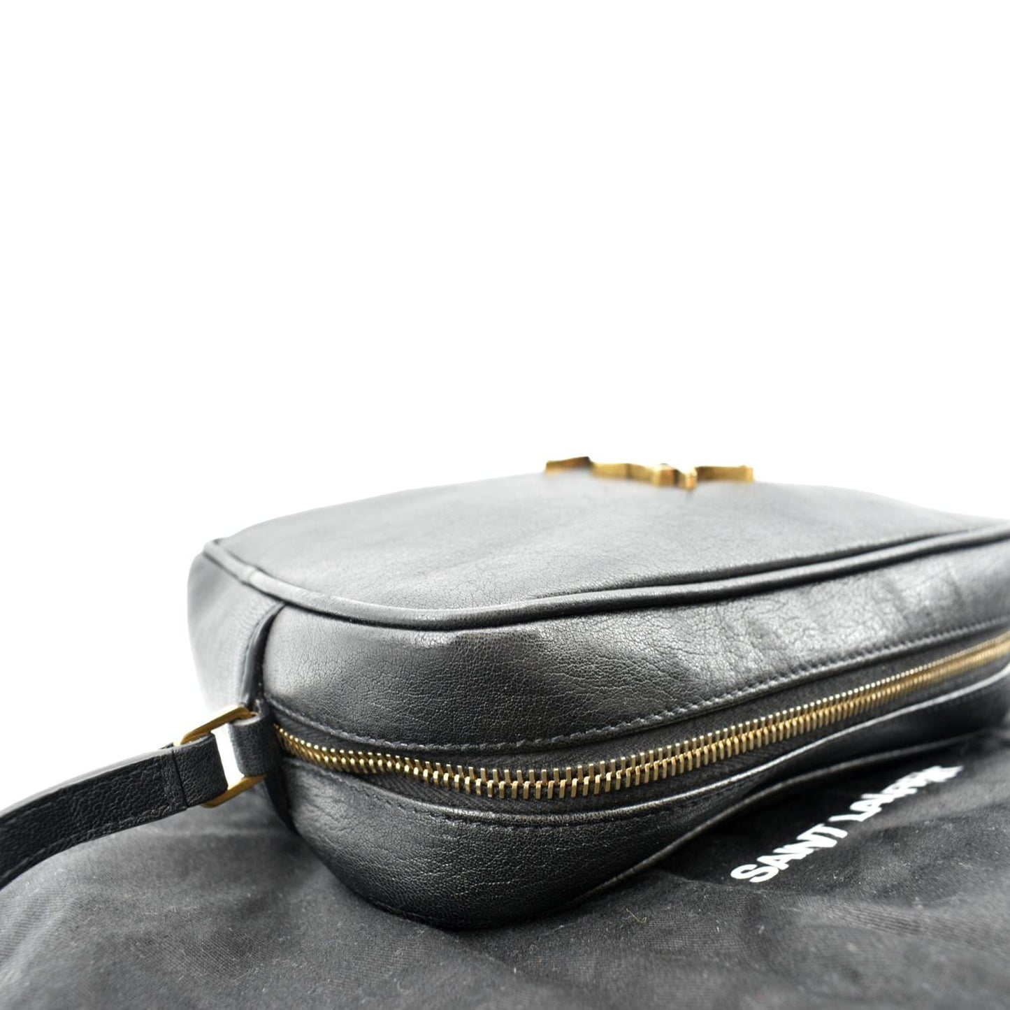 YVES SAINT LAURENT Leather Camera Crossbody Bag Black