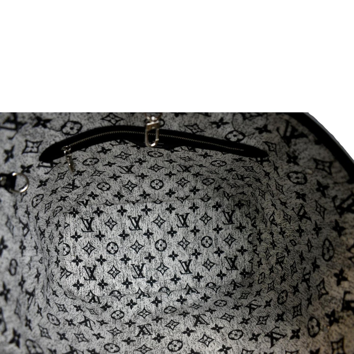 LOUIS VUITTON Neverfull MM Denim Leather Tote Bag Gray