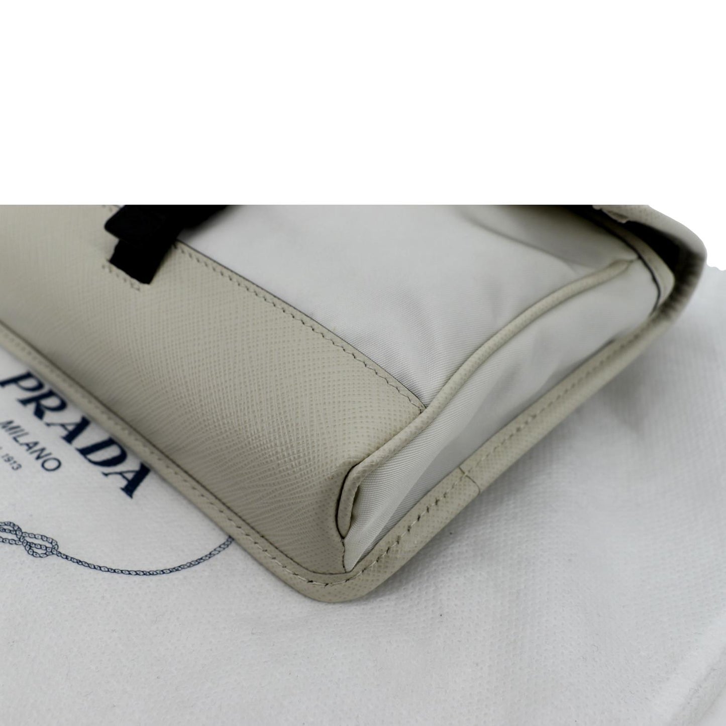 PRADA Re-Nylon Saffiano Leather Smartphone Case Shoulder Bag White