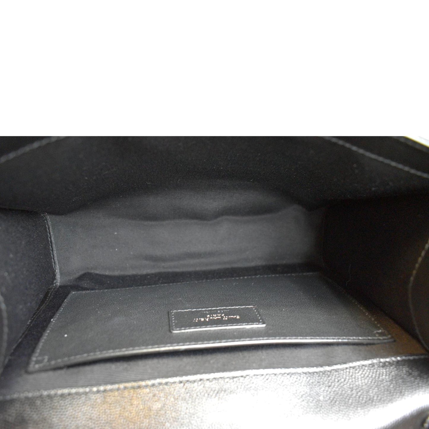 YVES SAINT LAURENT Medium Envelope Leather Chain Shoulder Bag Black