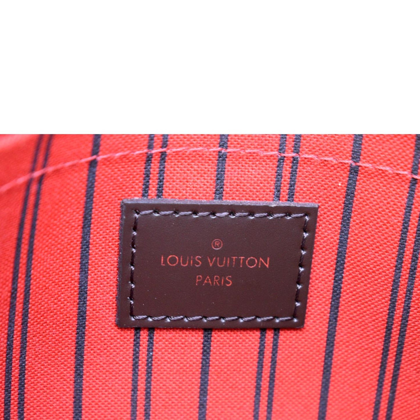 LOUIS VUITTON Neverfull Damier Ebene Pochette Wristlet Pouch Brown