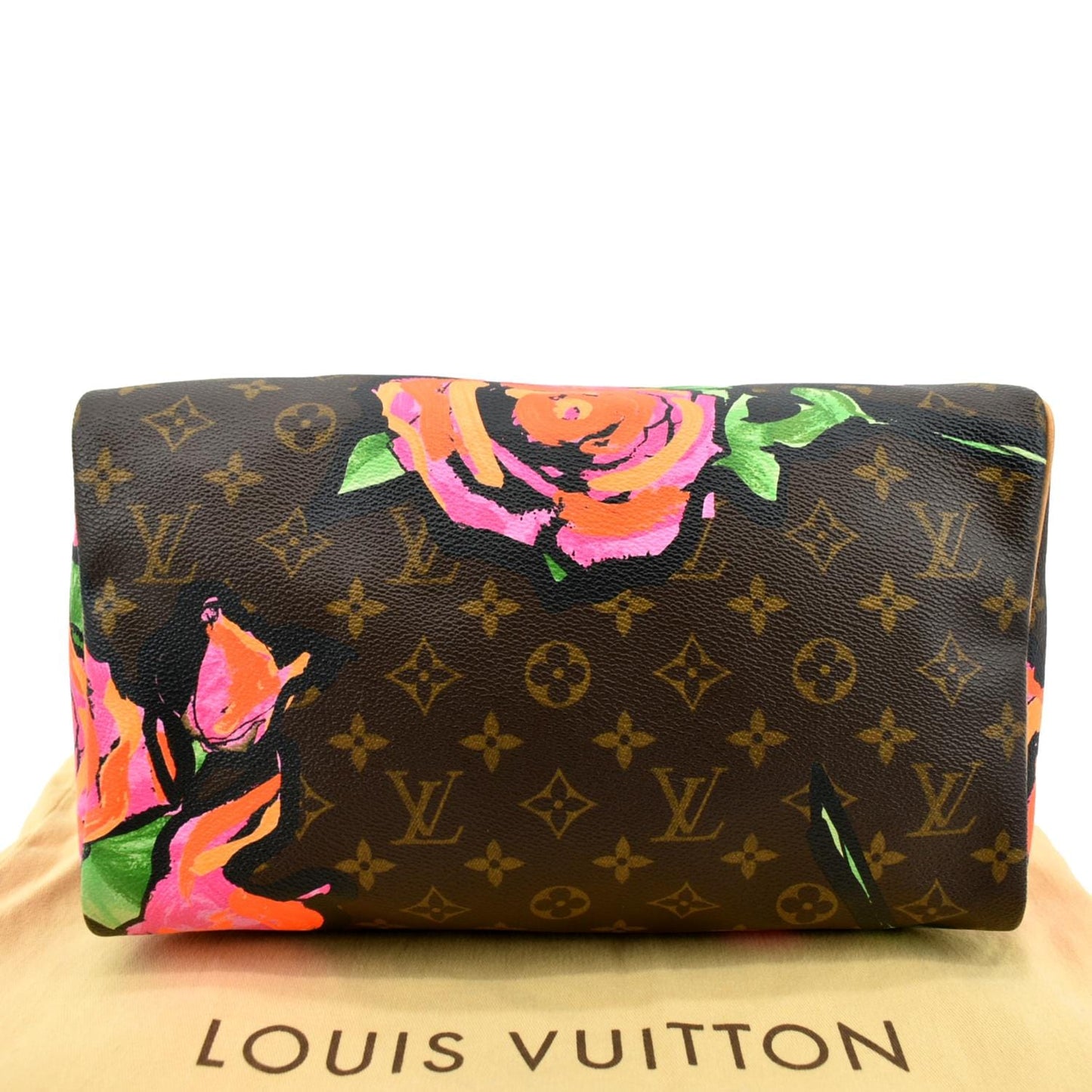 LOUIS VUITTON Roses Speedy 30 Monogram Canvas Satchel Bag Brown