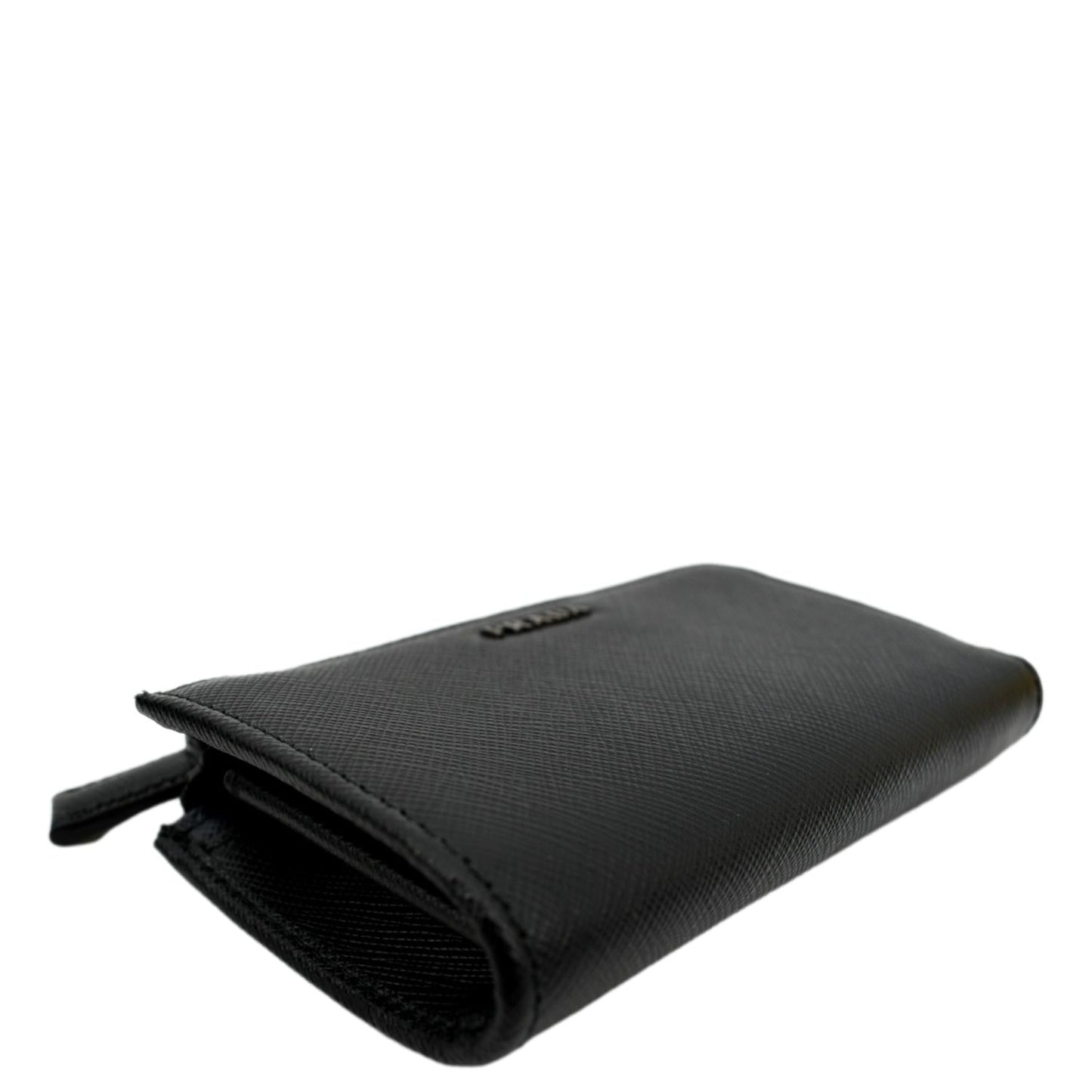 PRADA Saffiano Leather Zip Pouch Black
