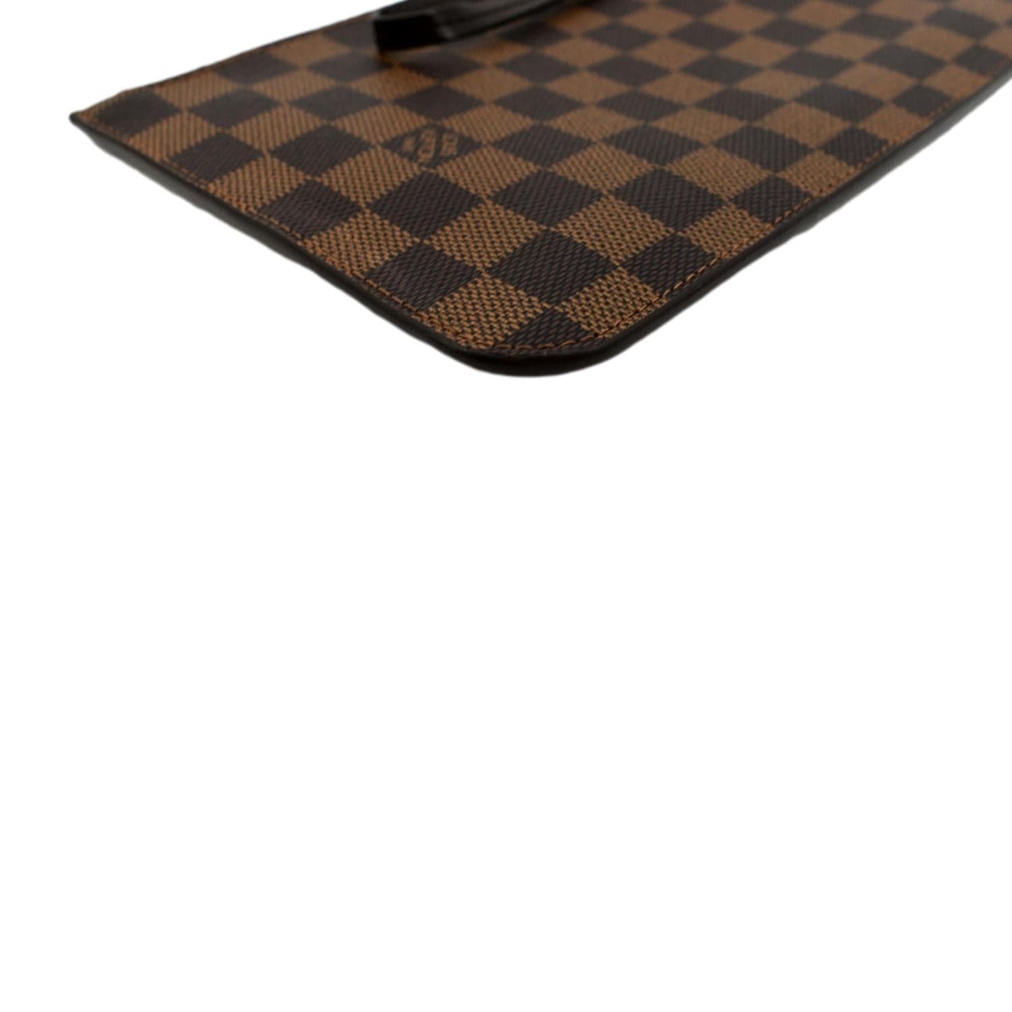 LOUIS VUITTON Neverfull Damier Ebene Pochette Wristlet Pouch Brown