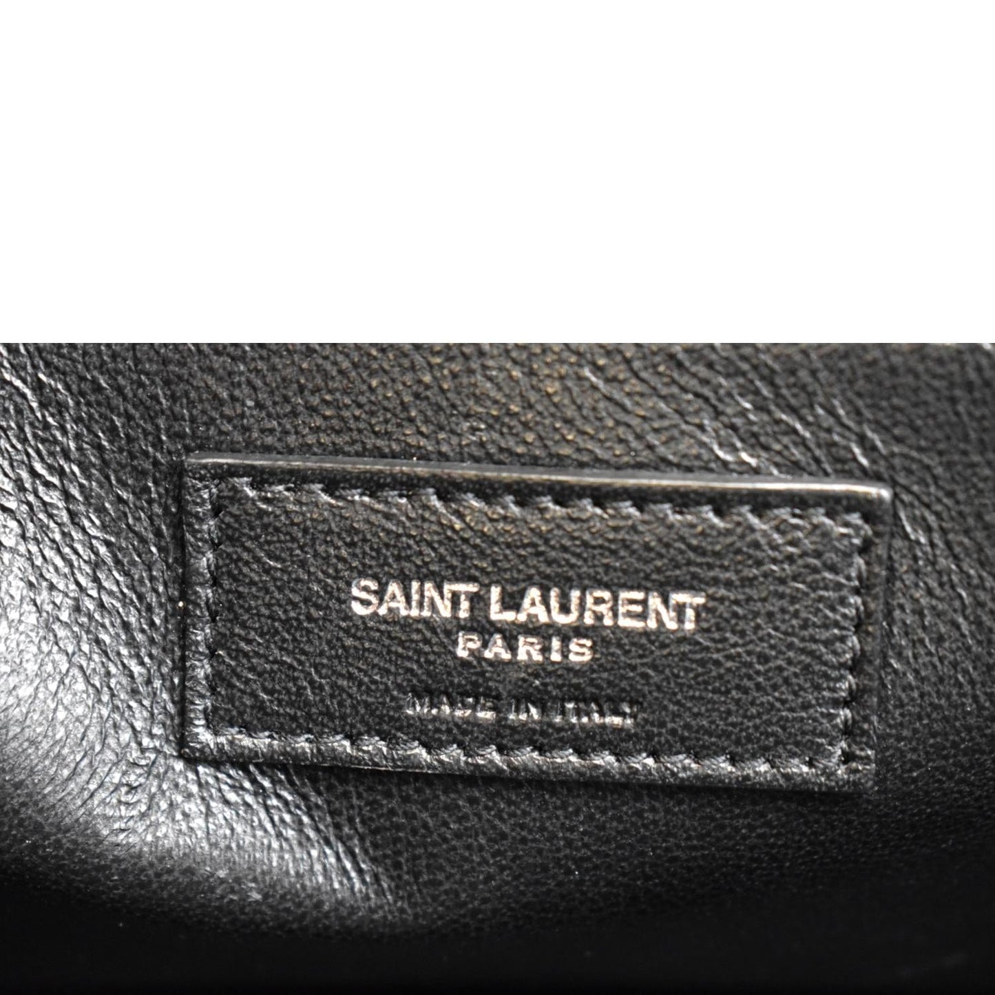 YVES SAINT LAURENT Uptown Crocodile Calfskin Embossed Tote Bag Black