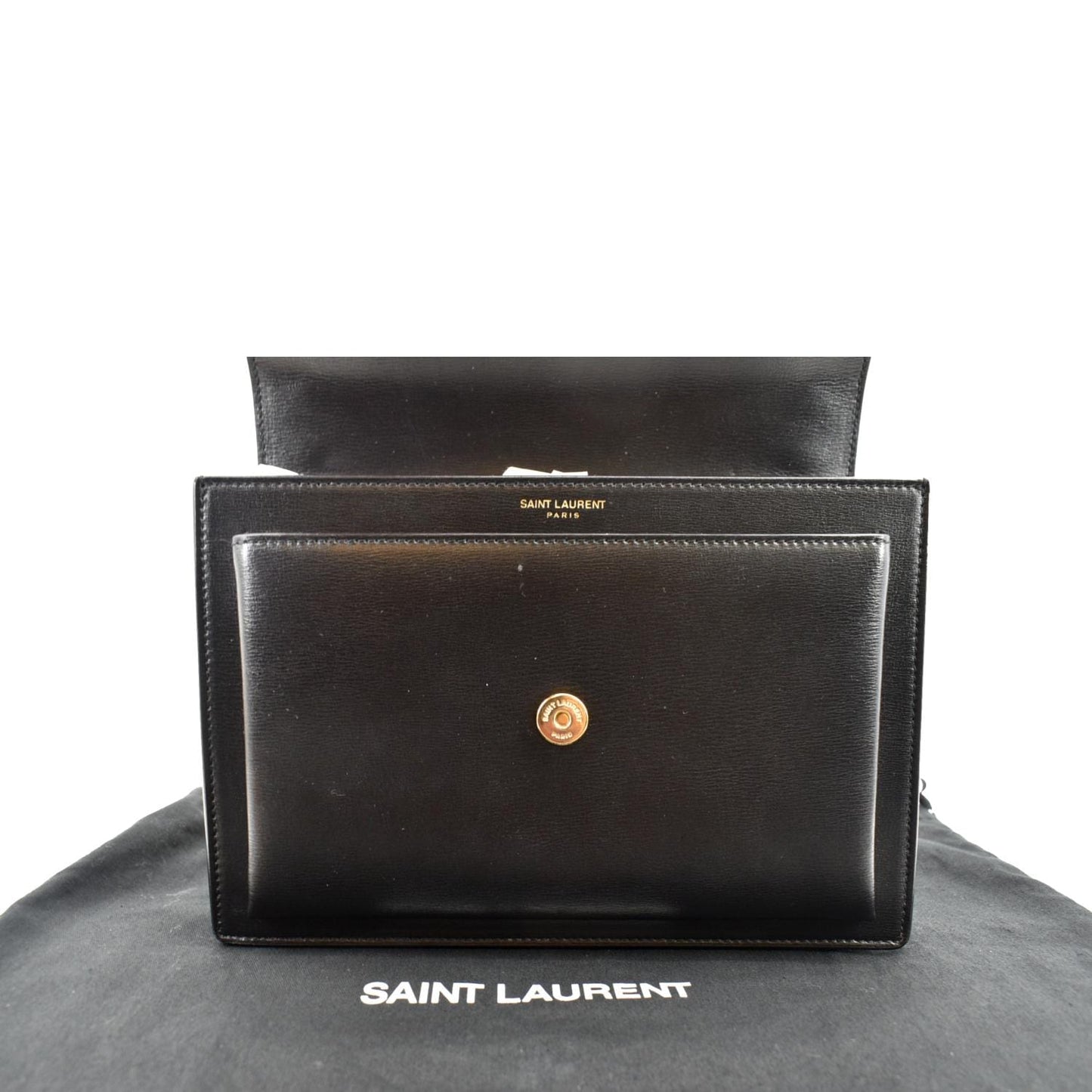 YVES SAINT LAURENT Monogram Sunset Medium Leather Shoulder Bag Black