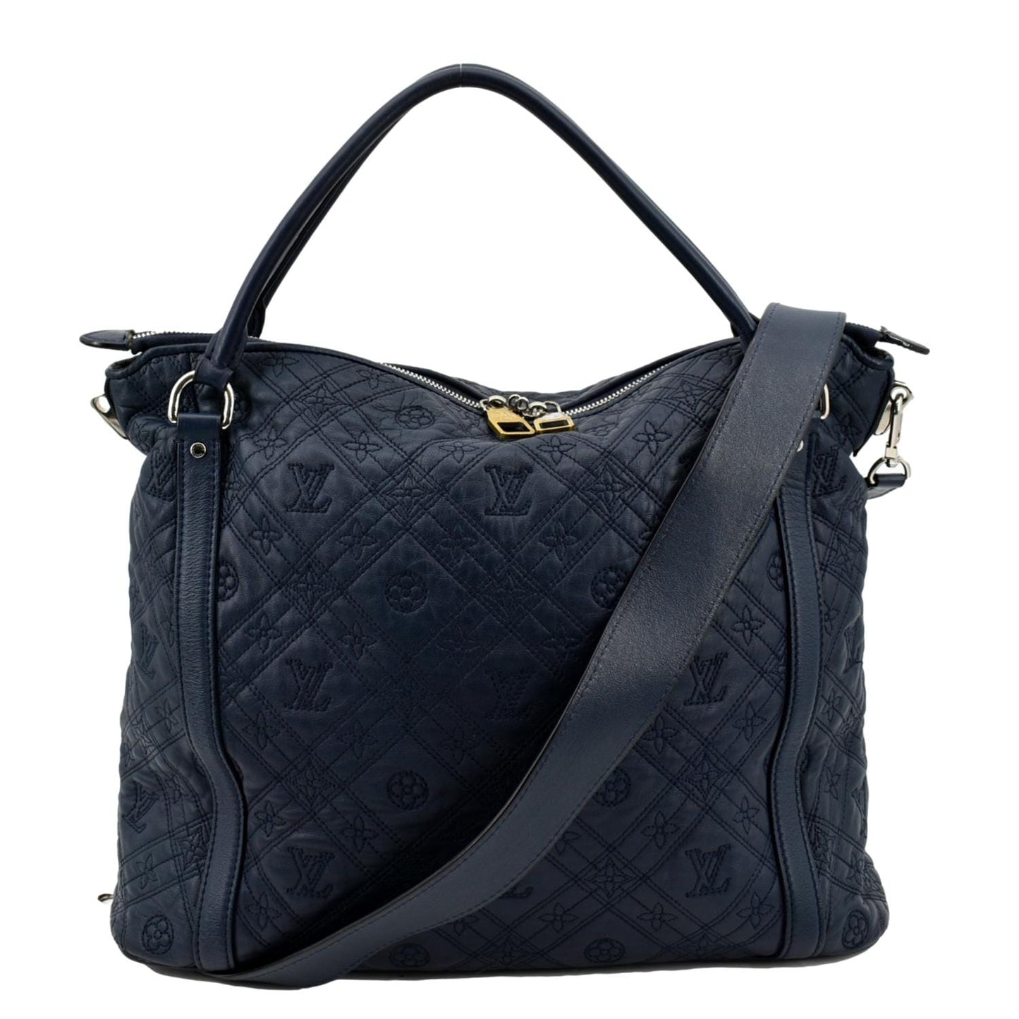 LOUIS VUITTON Antheia Ixia MM Leather Shoulder Bag Blue