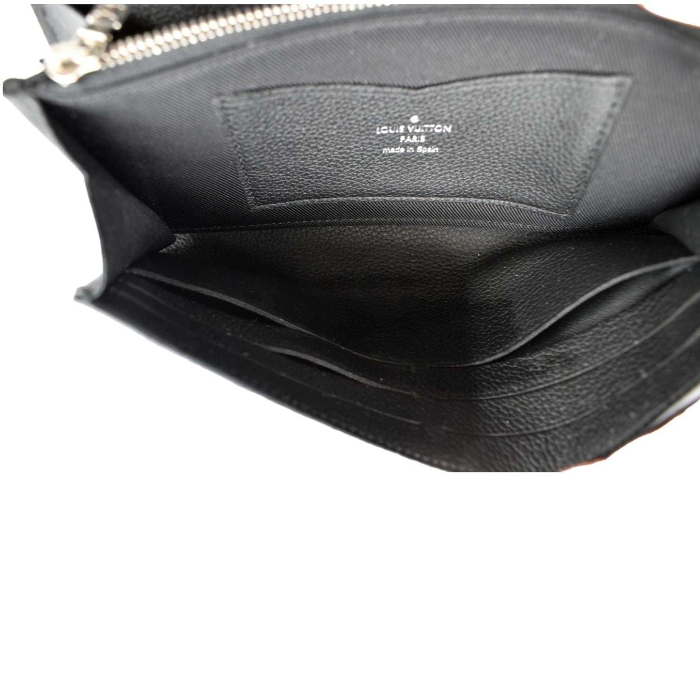 LOUIS VUITTON Lockme II Calfskin Leather Wallet Black