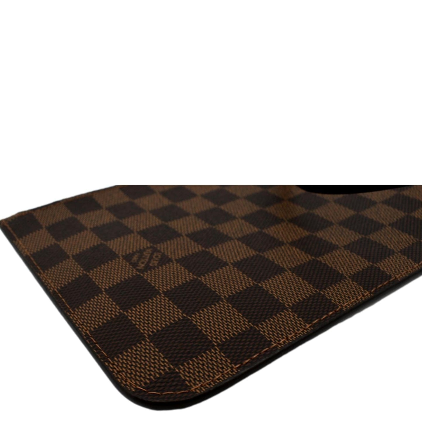 LOUIS VUITTON Neverfull Damier Ebene Pochette Wristlet Pouch Brown