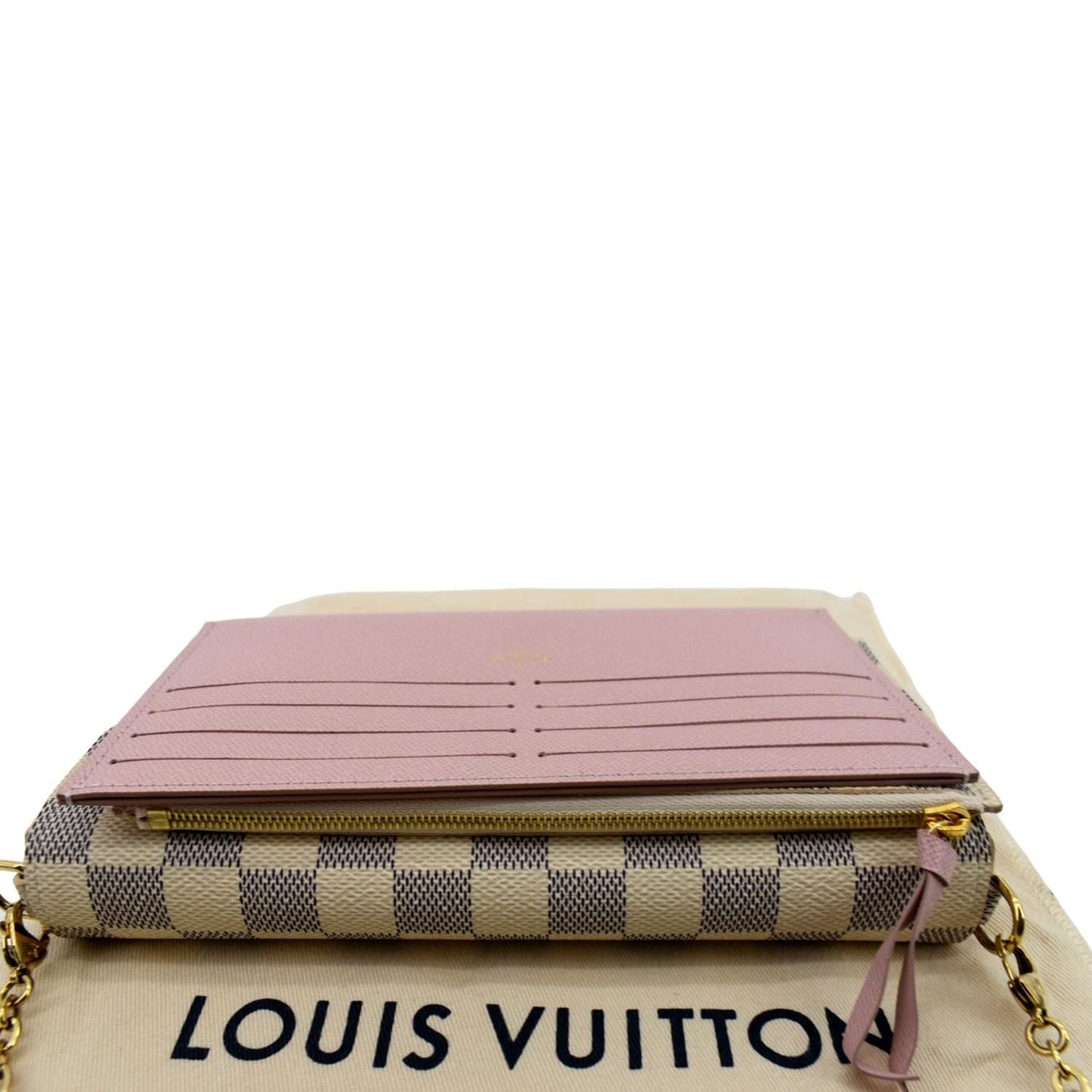 LOUIS VUITTON Felicie Pochette Damier Azur Crossbody Bag White