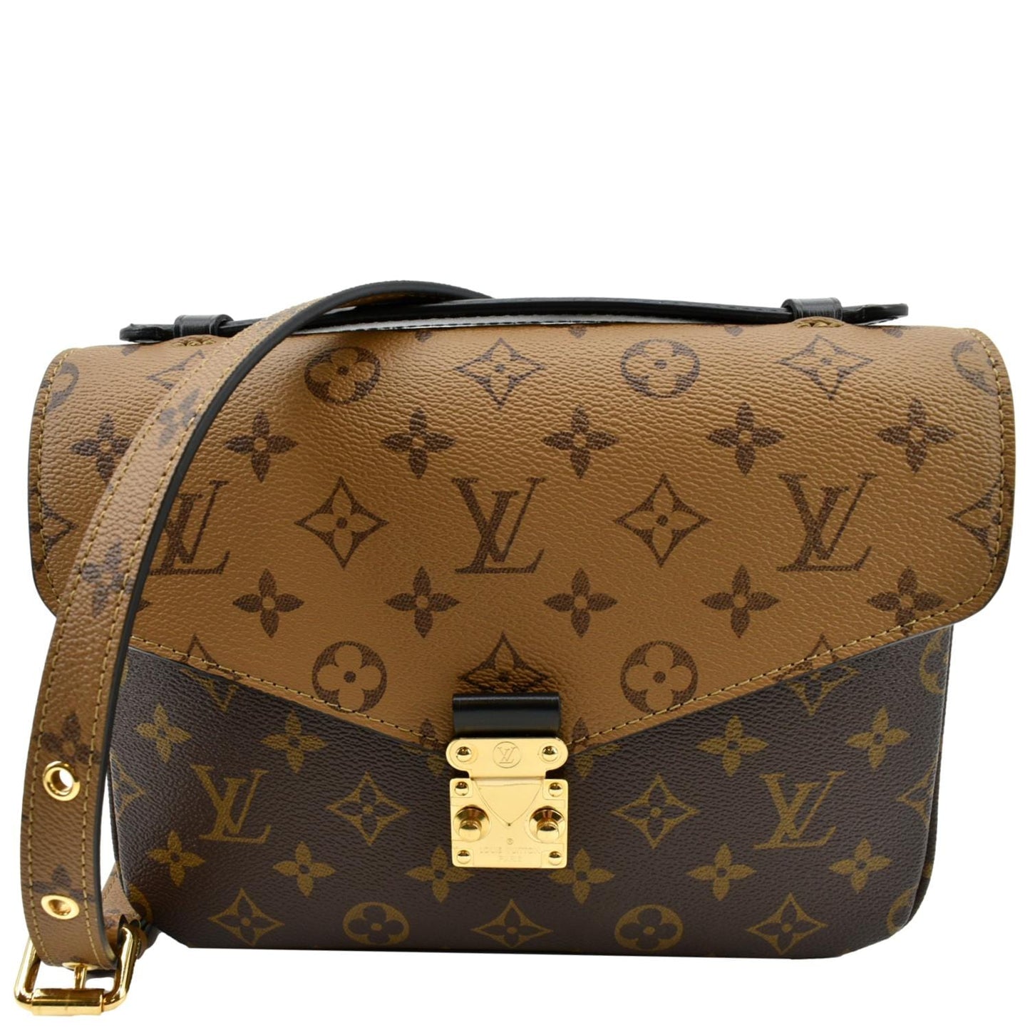 LOUIS VUITTON Metis Pochette Reverse Monogram Canvas Crossbody Bag Brown