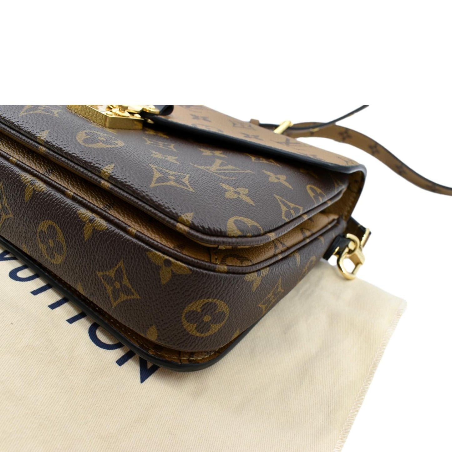 LOUIS VUITTON Metis Pochette Reverse Monogram Canvas Crossbody Bag Brown