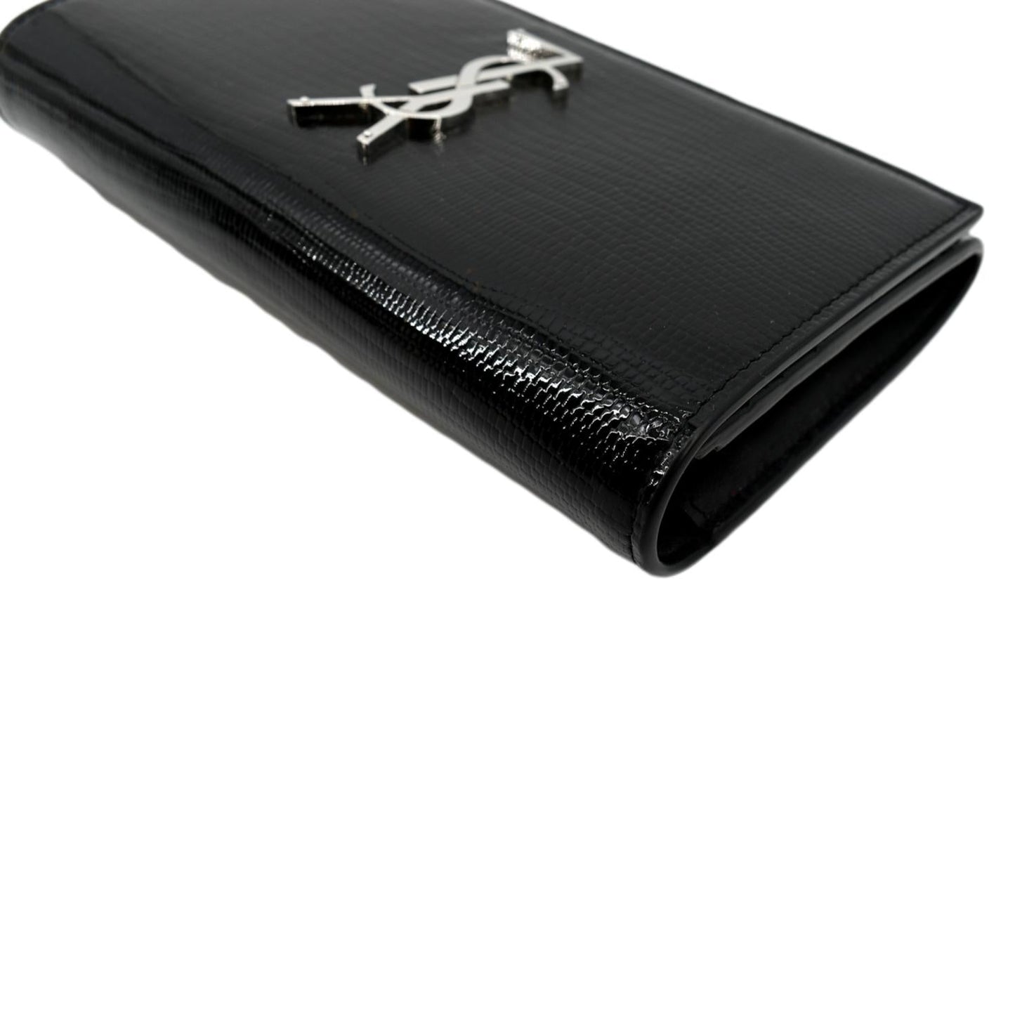 Yves Saint Laurent Embossed Leather Wallet Black