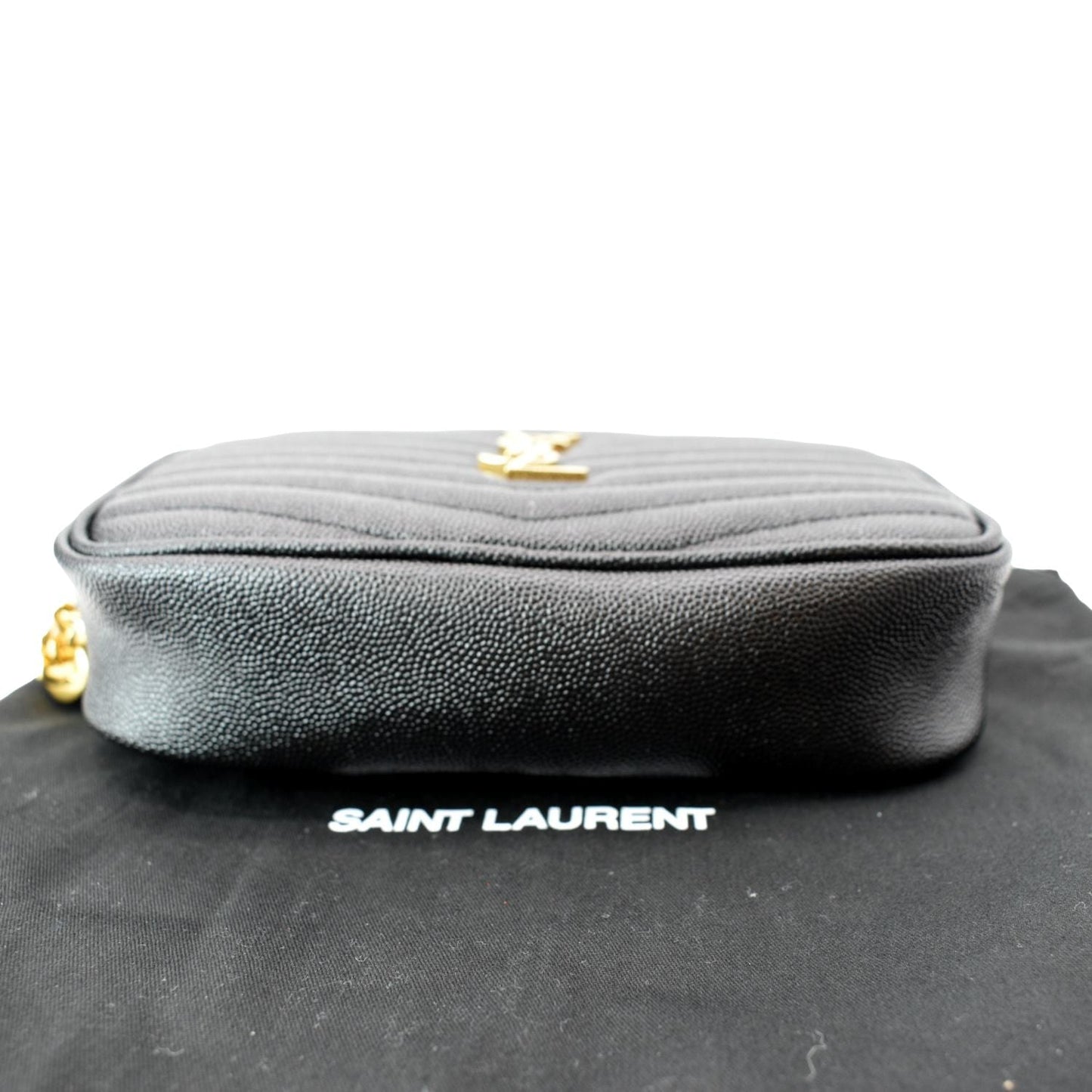 YVES SAINT LAURENT Mini Lou Leather Camera Crossbody Bag Black