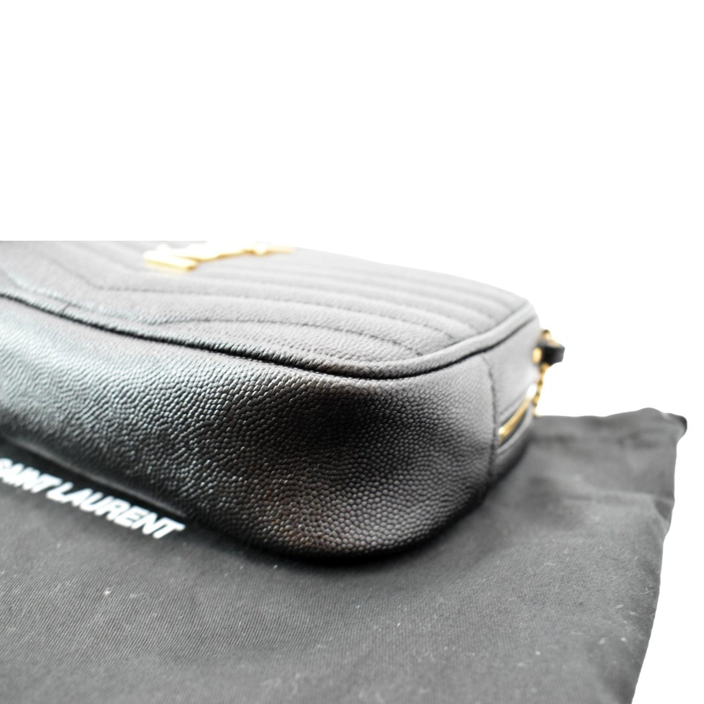 YVES SAINT LAURENT Mini Lou Leather Camera Crossbody Bag Black