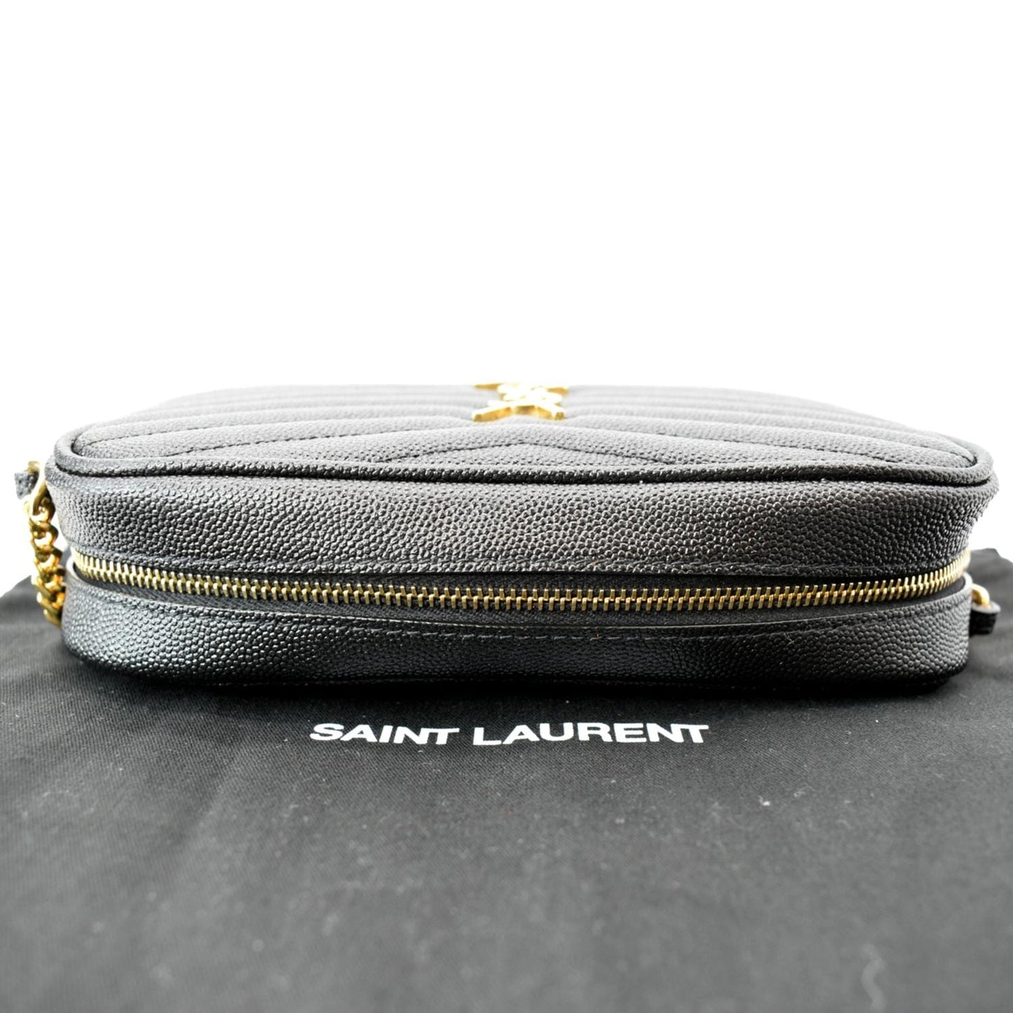 YVES SAINT LAURENT Mini Lou Leather Camera Crossbody Bag Black