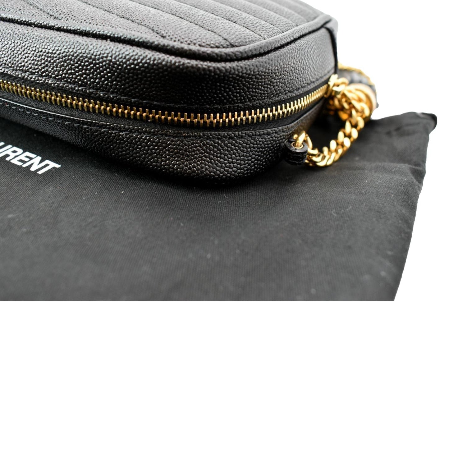 YVES SAINT LAURENT Mini Lou Leather Camera Crossbody Bag Black