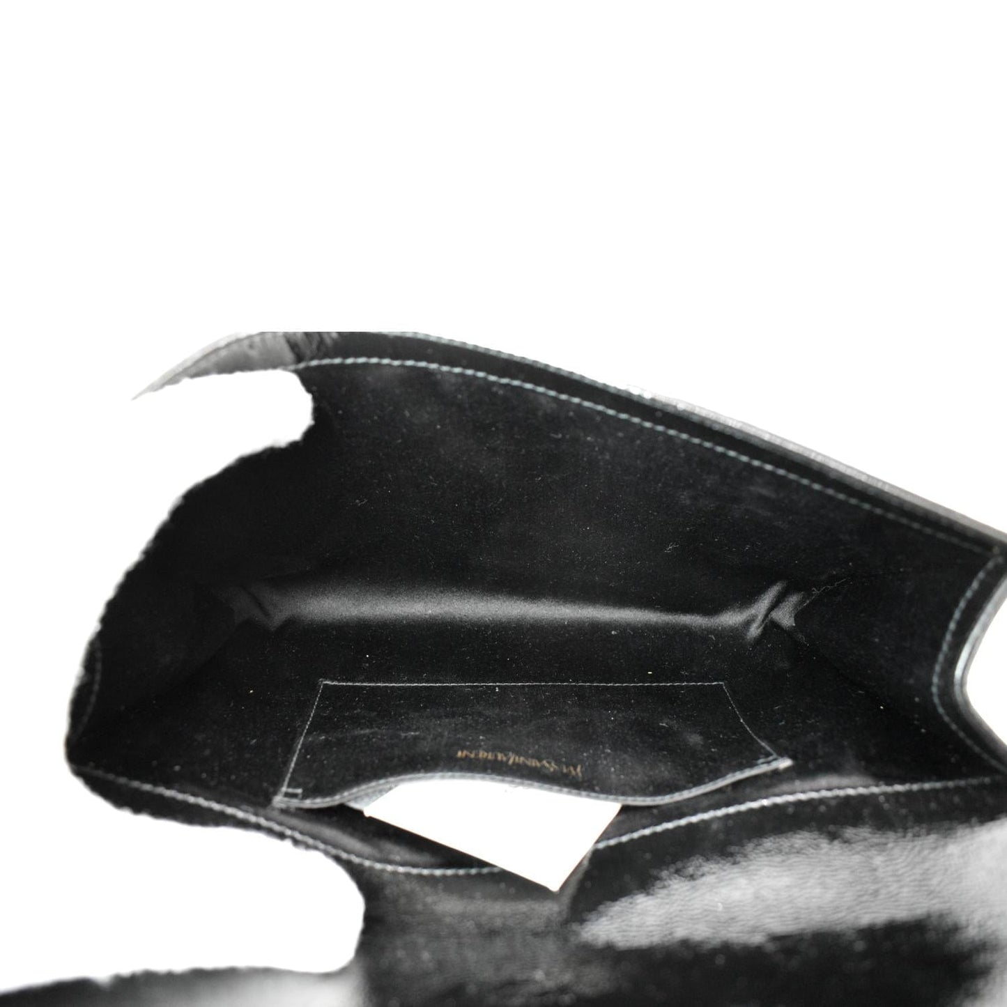 YVES SAINT LAURENT Belle de Jour Leather Clutch Bag Black