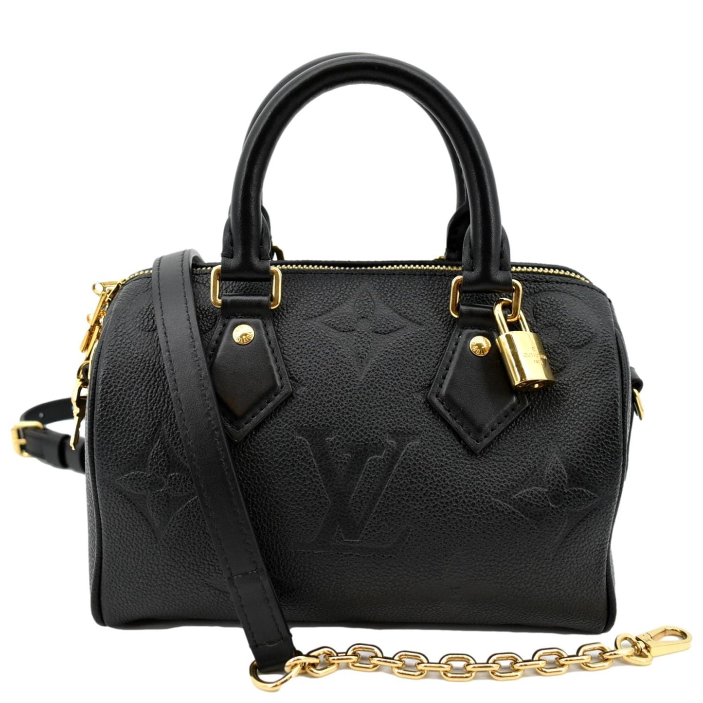 LOUIS VUITTON Giant Speedy 20 Bandouliere Empreinte Shoulder Bag Black