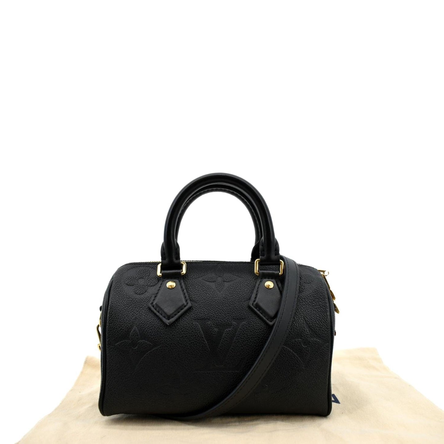 LOUIS VUITTON Giant Speedy 20 Bandouliere Empreinte Shoulder Bag Black