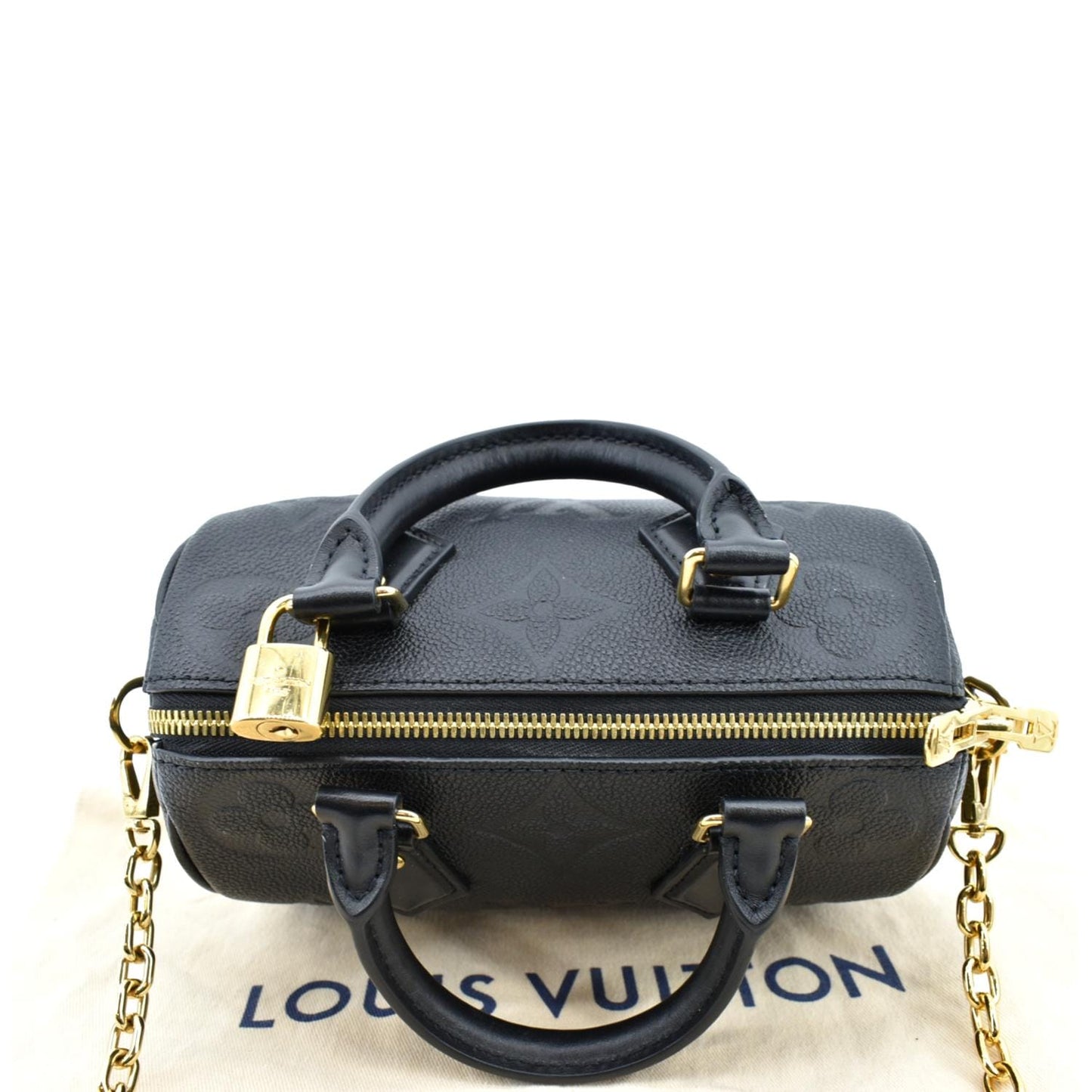 LOUIS VUITTON Giant Speedy 20 Bandouliere Empreinte Shoulder Bag Black