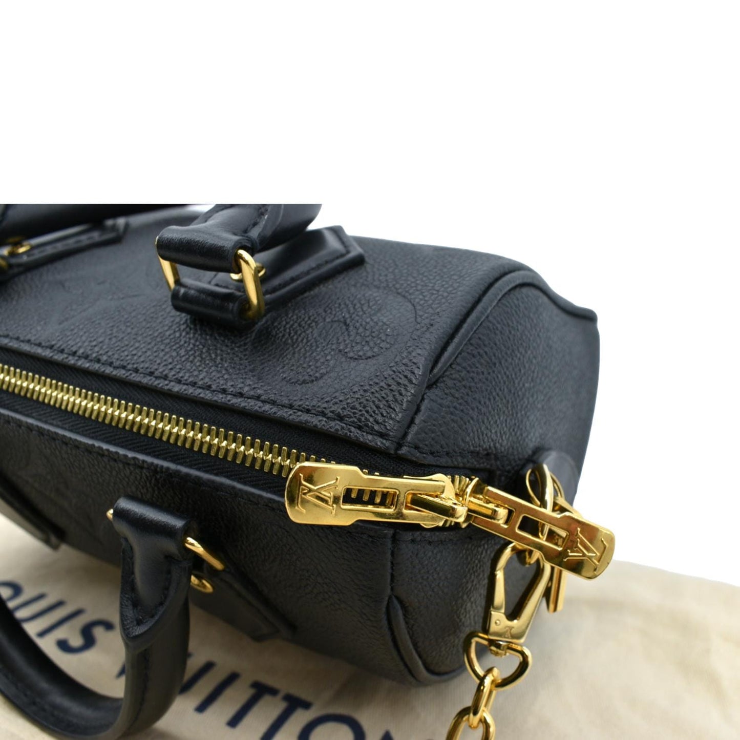 LOUIS VUITTON Giant Speedy 20 Bandouliere Empreinte Shoulder Bag Black