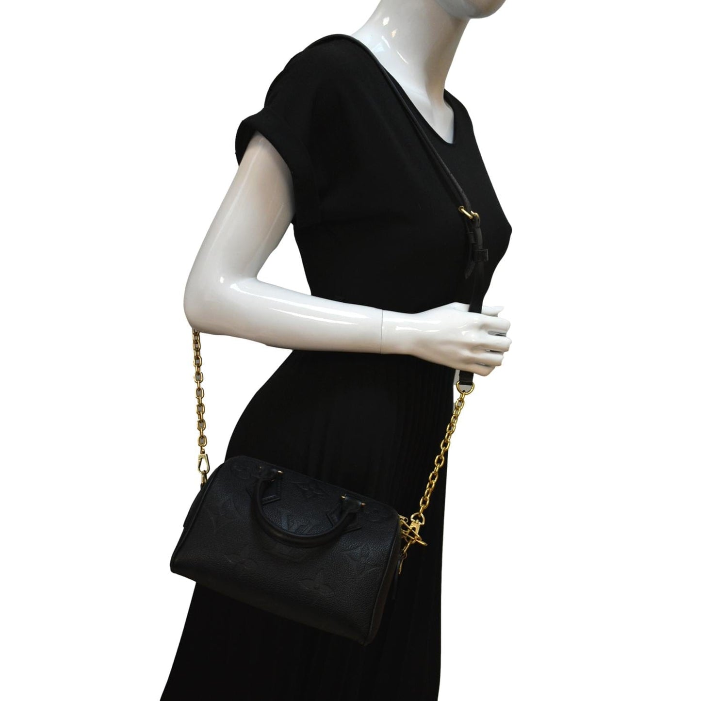 LOUIS VUITTON Giant Speedy 20 Bandouliere Empreinte Shoulder Bag Black