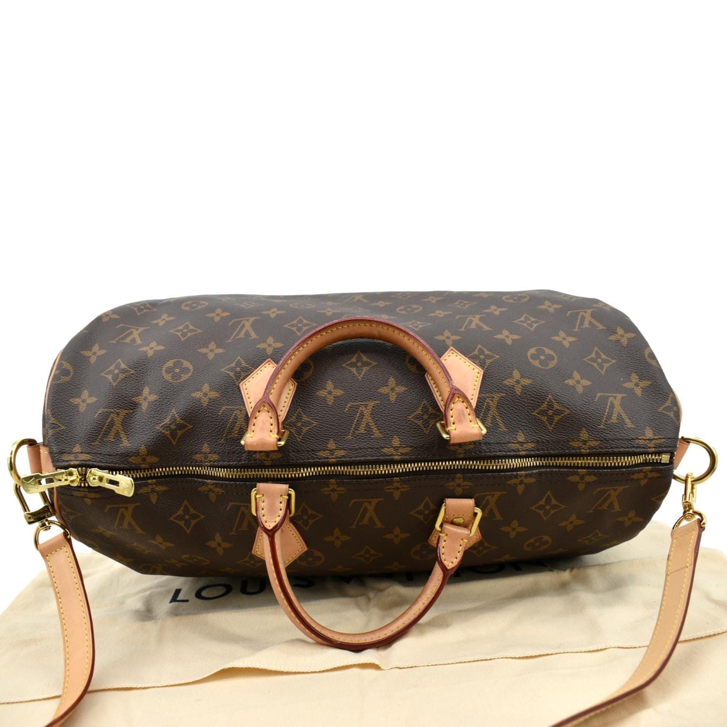 LOUIS VUITTON Speedy 40 Bandouliere Monogram Canvas Shoulder Bag Brown