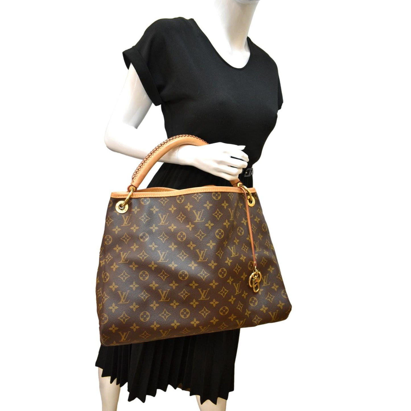 LOUIS VUITTON Artsy MM Monogram Canvas Hobo Bag Brown