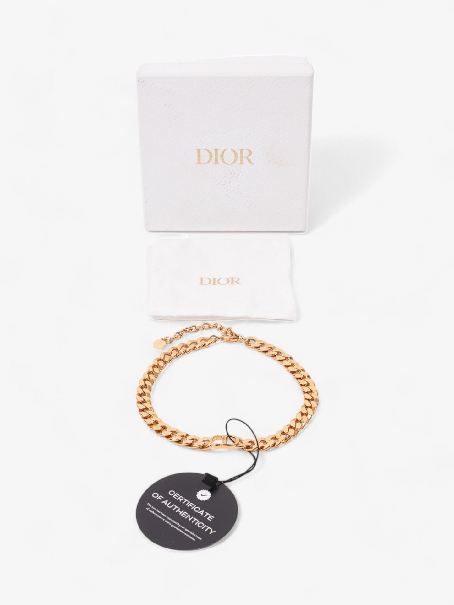 Christian Dior Danseuse Etoile Chain Choker Necklace Gold Base Metal