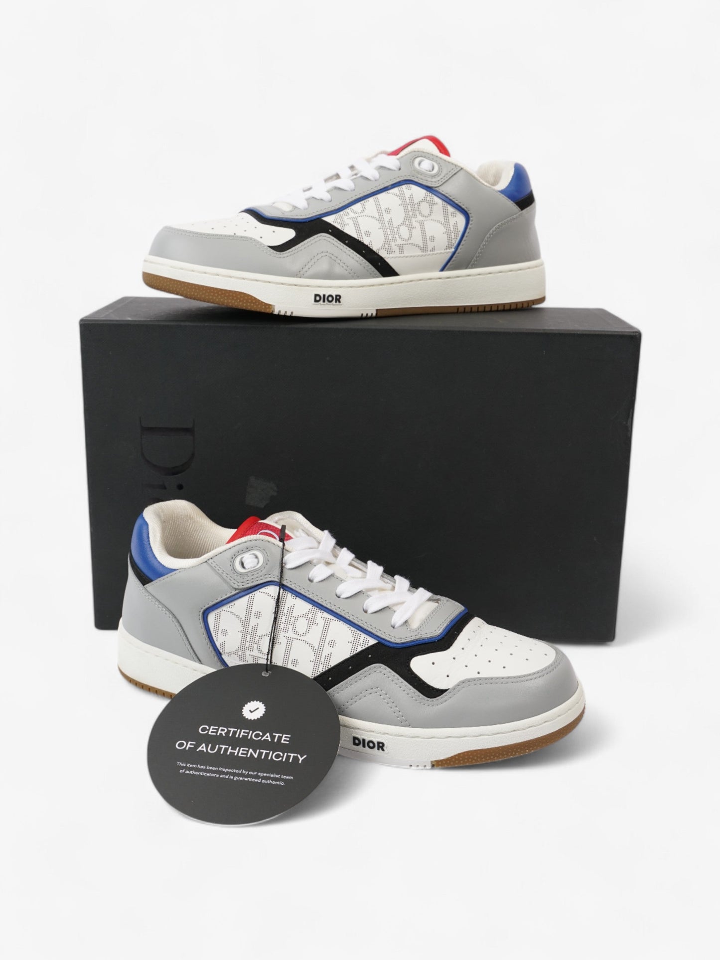 Christian Dior B27 White / Blue / Red Calfskin Leather EU 41.5 UK 7.5