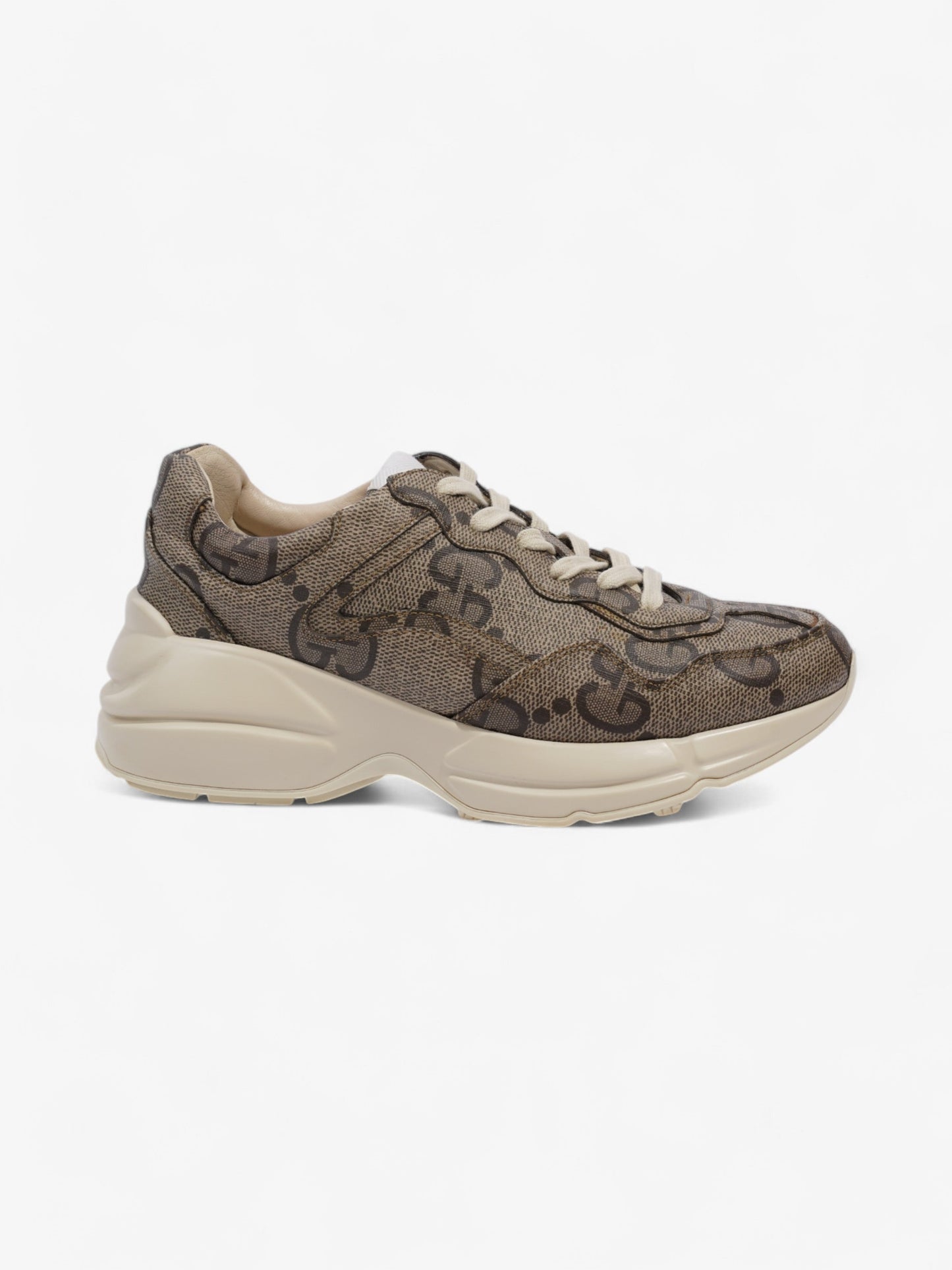 Gucci Rhyton Sneakers Beige / Brown Canvas EU 37.5 UK 4.5