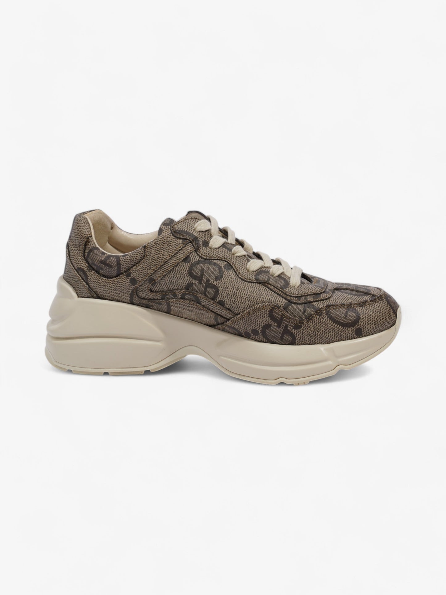 Gucci Rhyton Sneakers Beige / Brown Canvas EU 37.5 UK 4.5