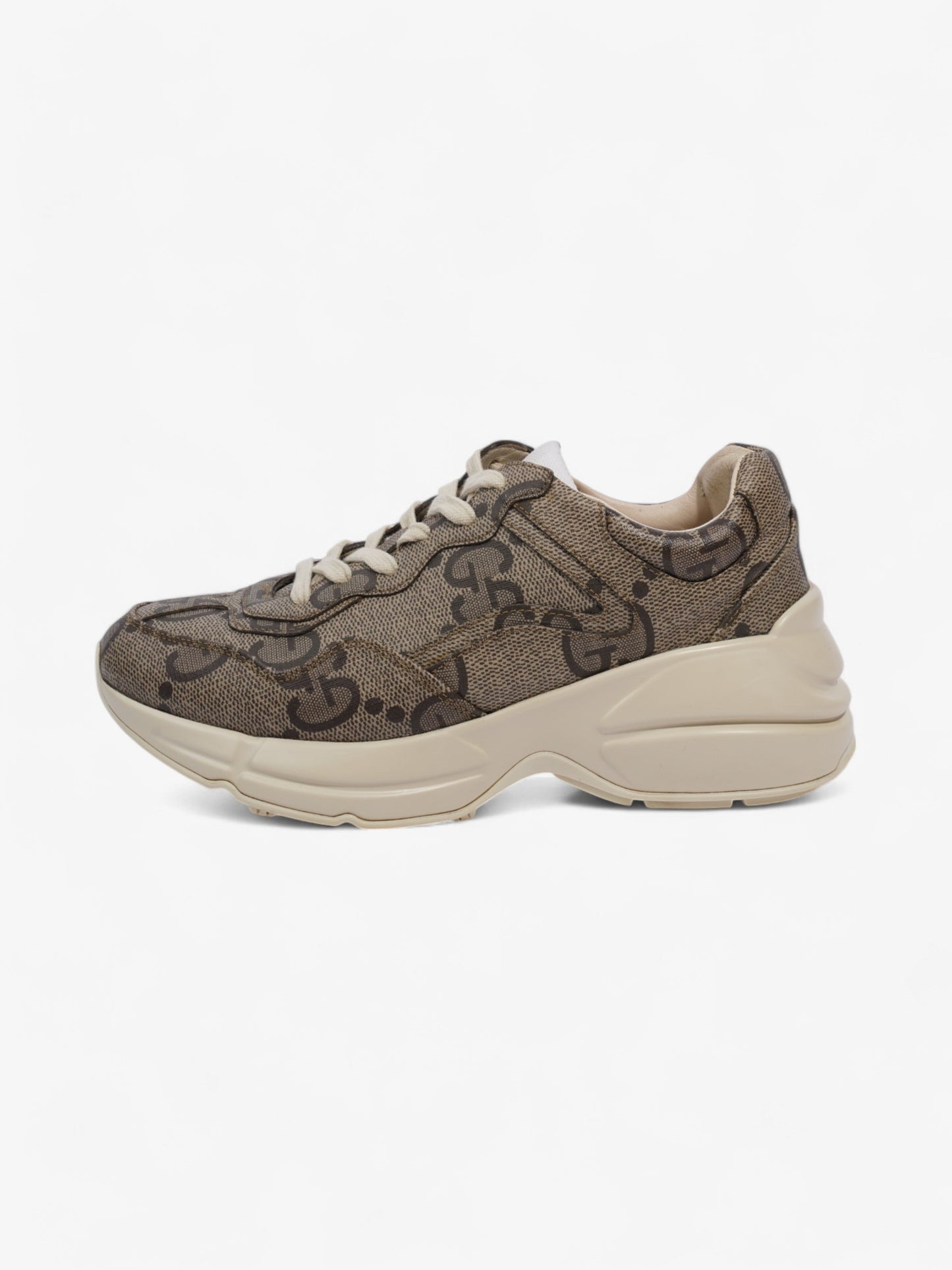 Gucci Rhyton Sneakers Beige / Brown Canvas EU 37.5 UK 4.5