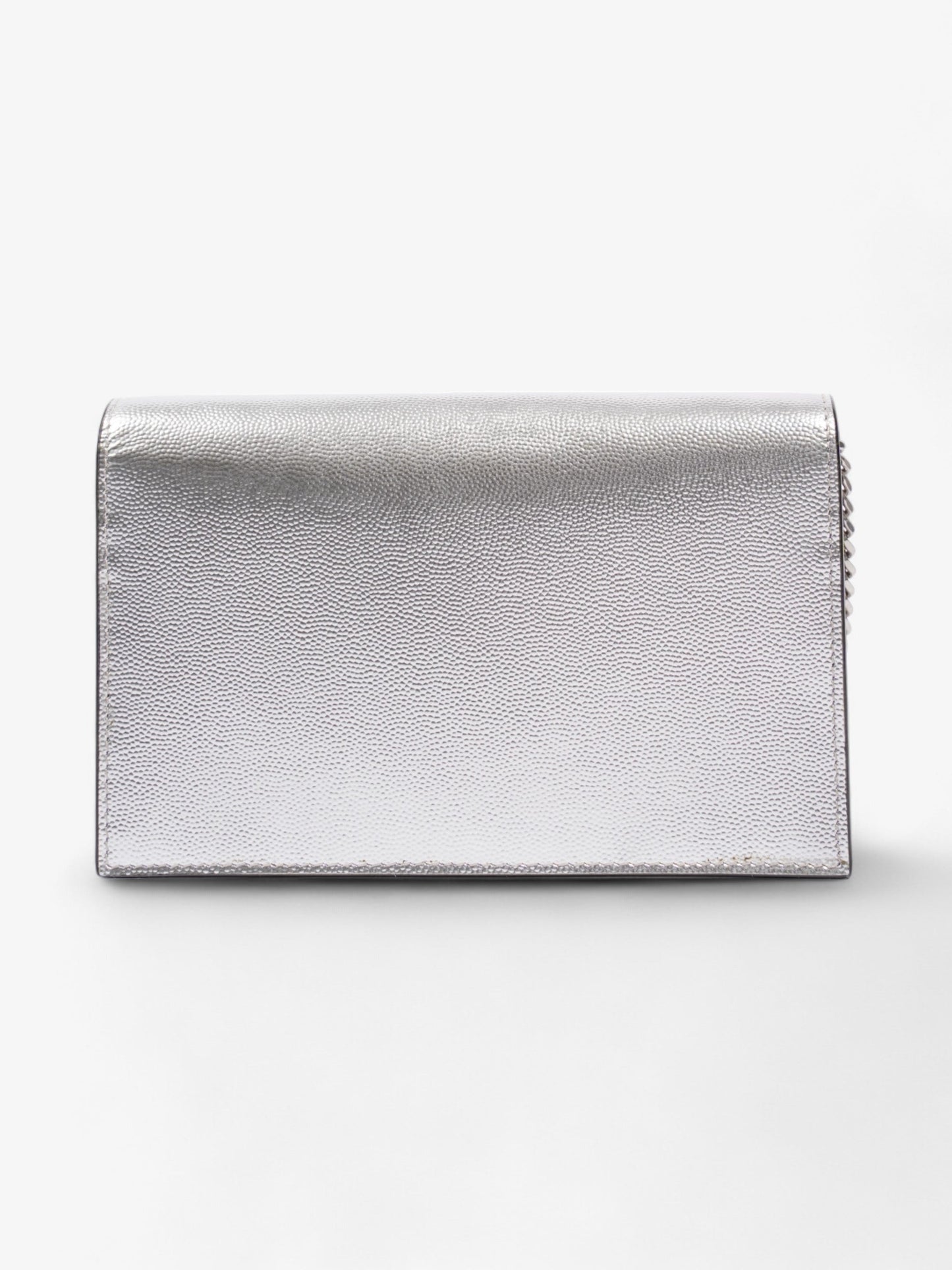 Saint Laurent Kate Monogram Tassel Silver Leather