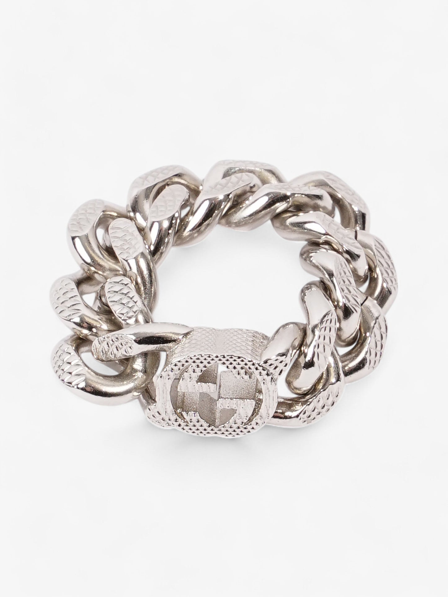 Gucci Interlocking G Gourmette Chain Ring Palladium Palladium Small (Circumference - 54mm)