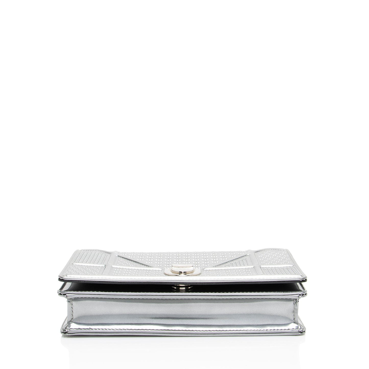 Dior Micro Cannage Metallic Calfskin Diorama Wallet on Chain