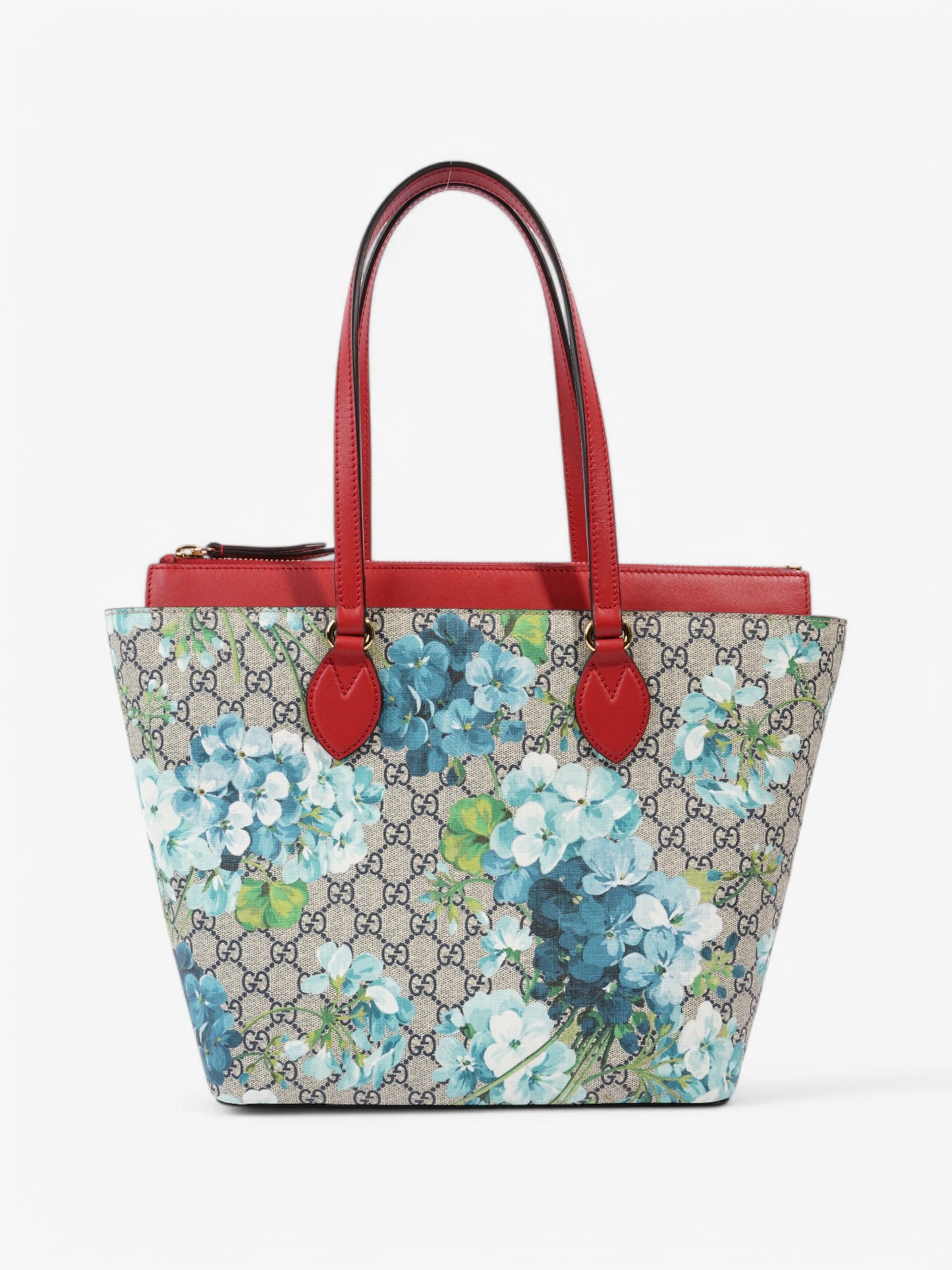 Gucci Linea A Zip Tote GG Supreme / GG Bloom / Red Coated Canvas Medium