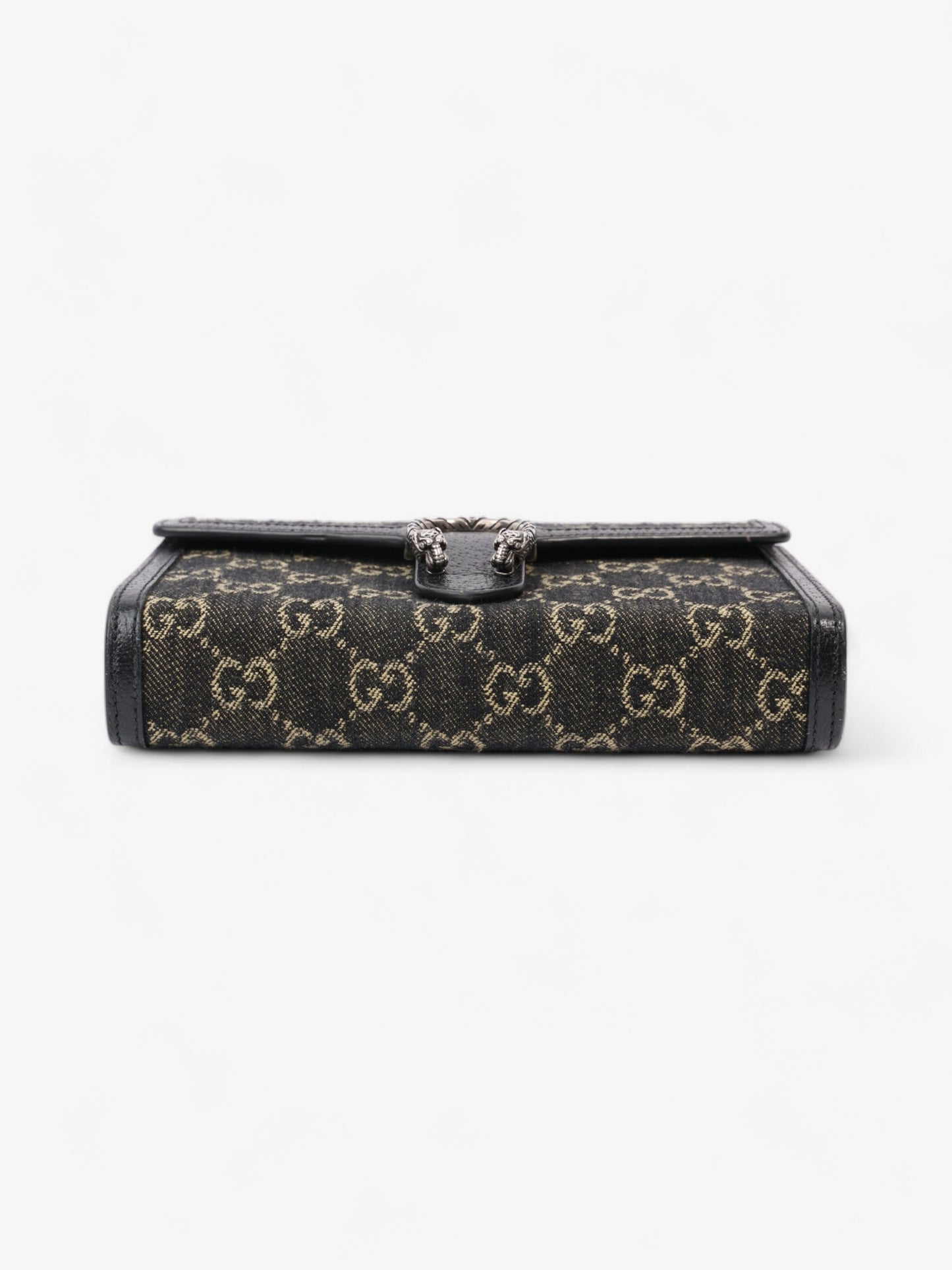 Gucci Dionysus Chain Wallet Black / GG Supreme / Ivory Denim