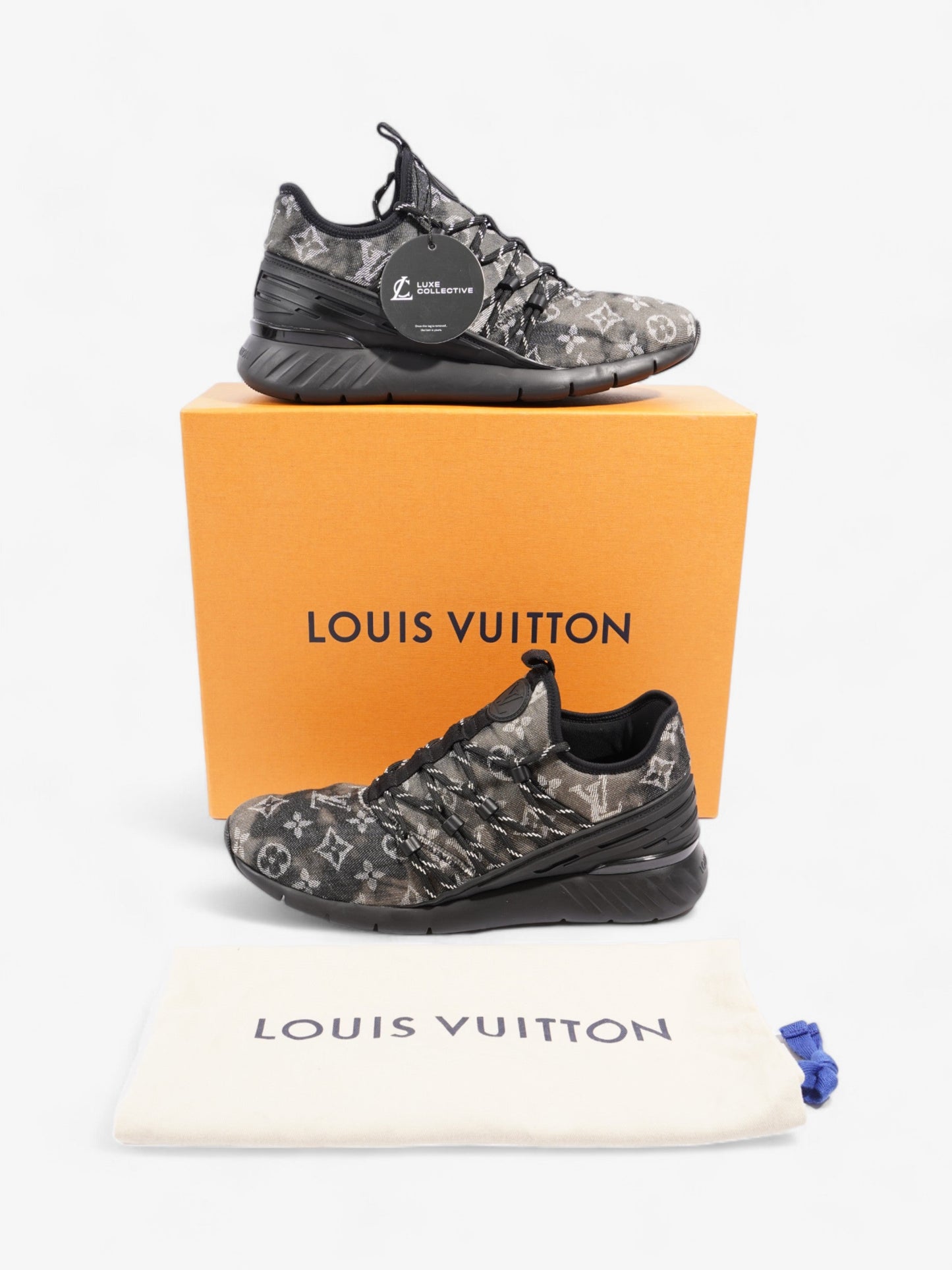 Louis Vuitton Fast Lane Sneaker Black / White Denim EU 41 UK 7