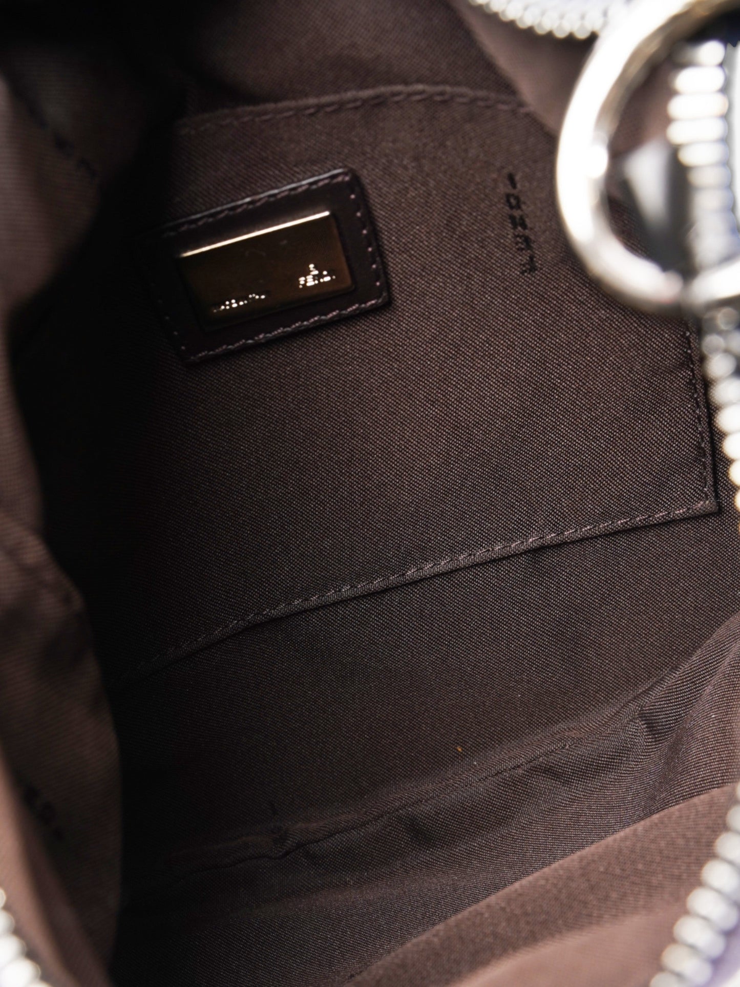 Fendi Oyster Shoulder Bag Navy Blue Canvas