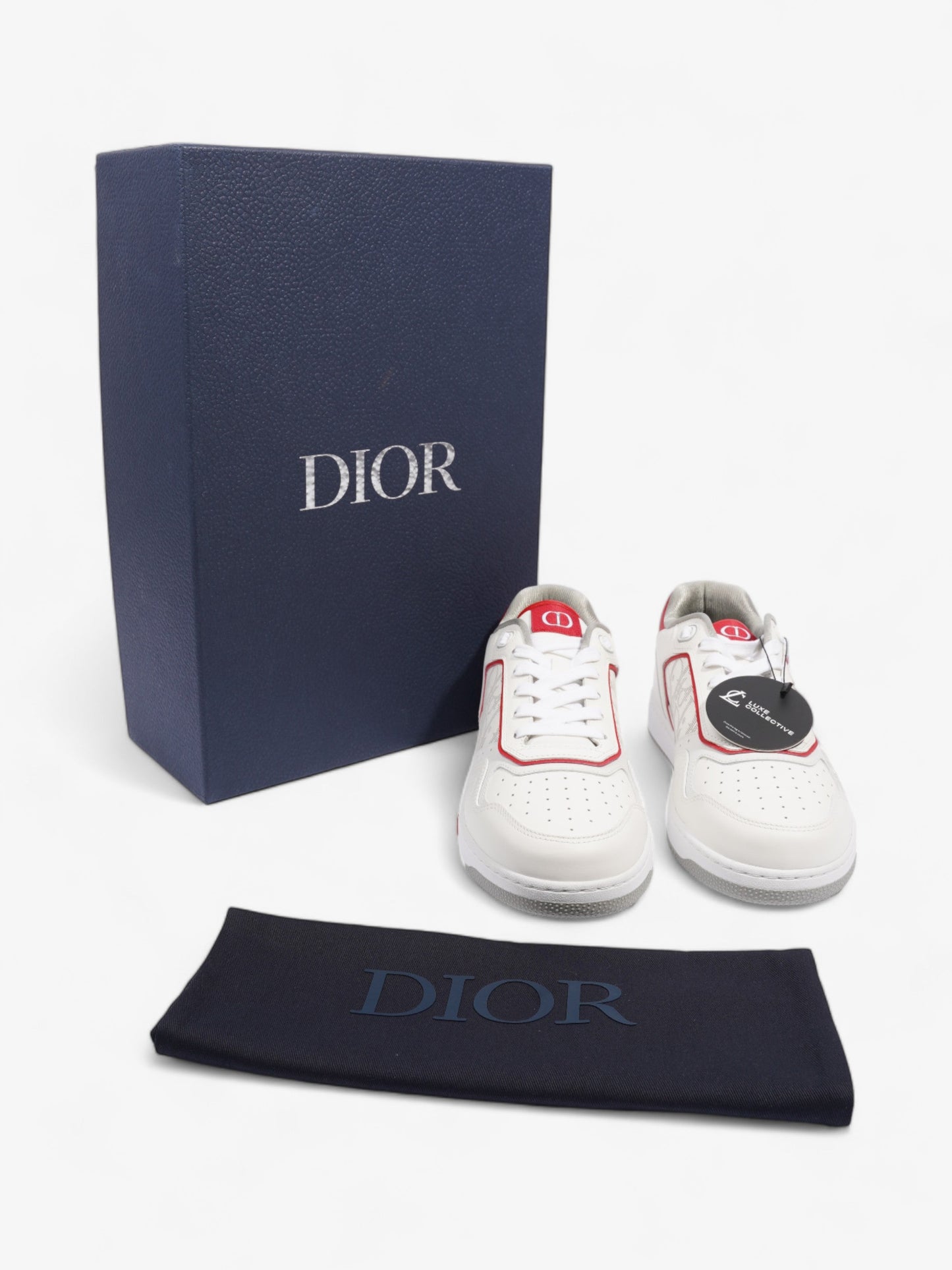 Christian Dior B27 Low Top Sneaker White / Red Leather EU 42 UK 8