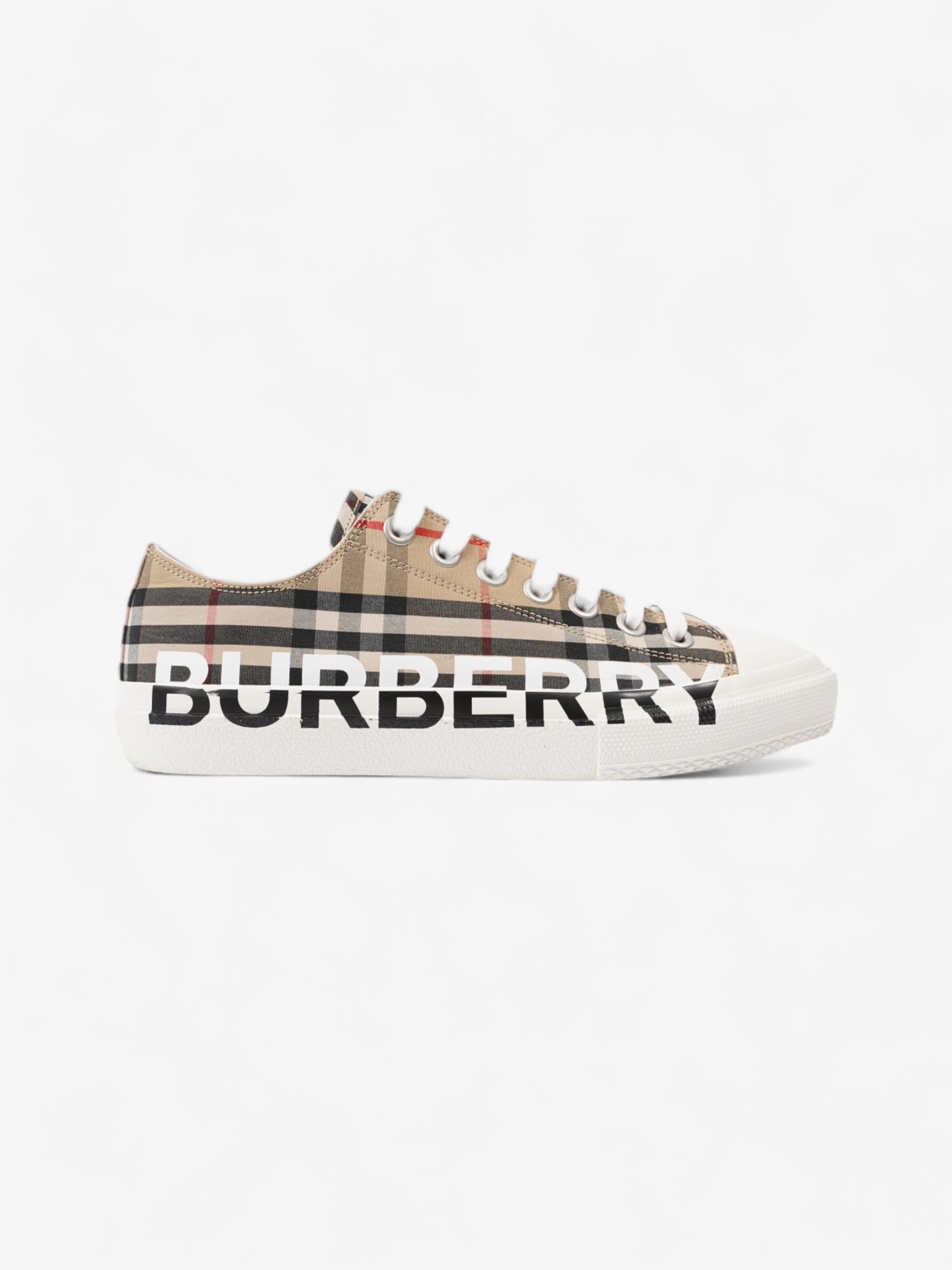 Burberry Larkhal Sneakers Beige Checkered / White Canvas EU 40 UK 7