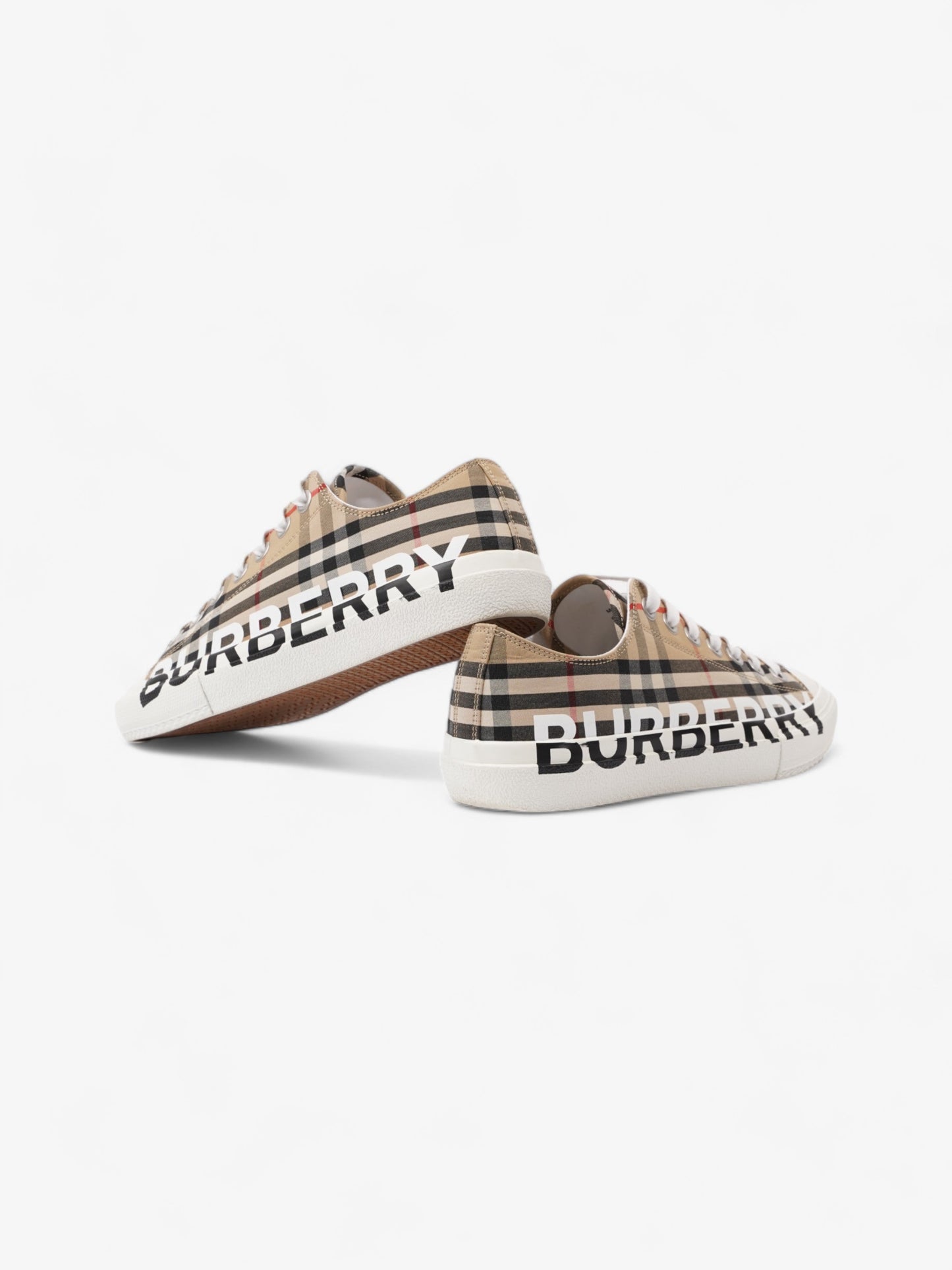 Burberry Larkhal Sneakers Beige Checkered / White Canvas EU 40 UK 7