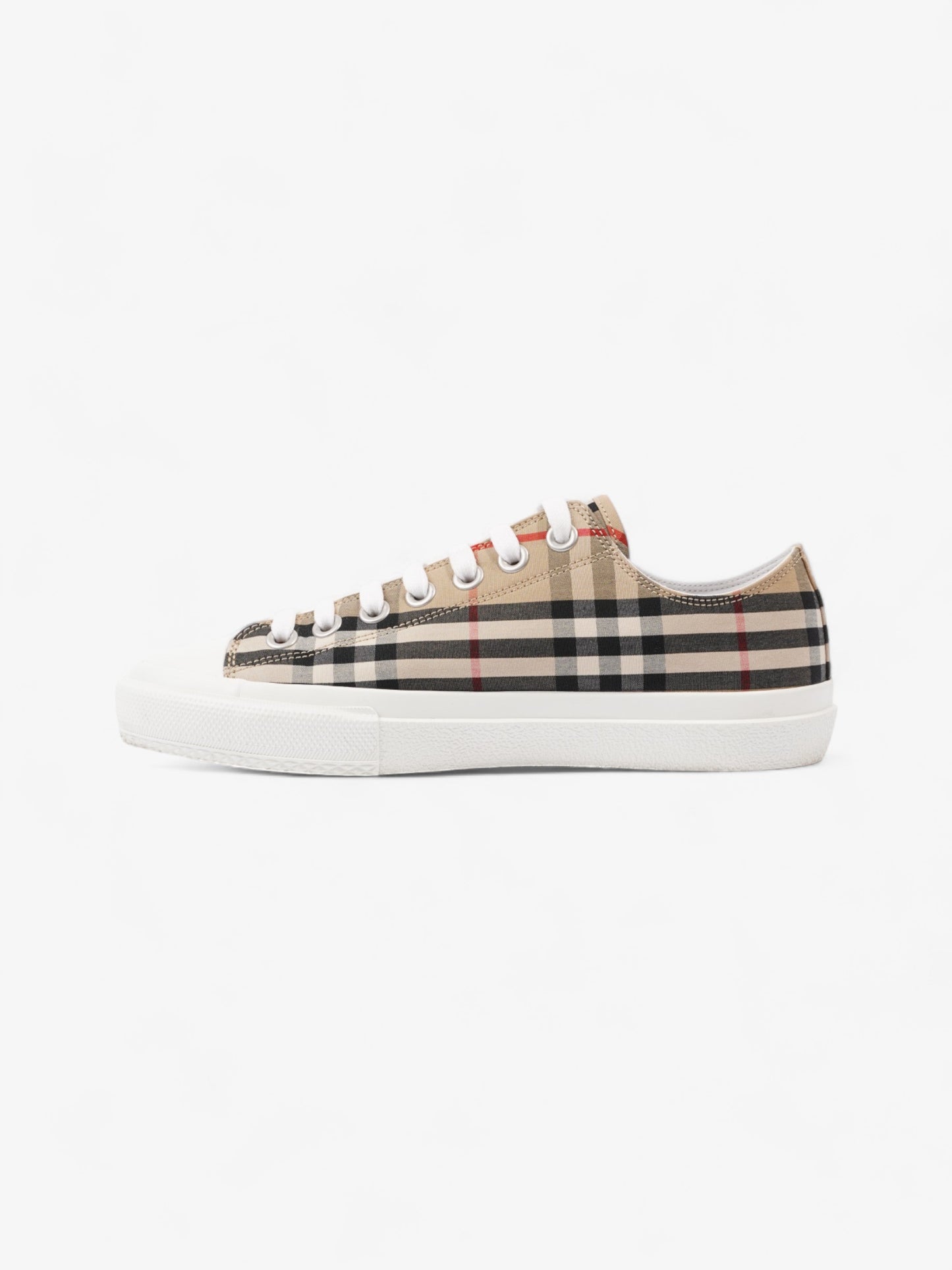 Burberry Larkhal Sneakers Beige Checkered / White Canvas EU 40 UK 7